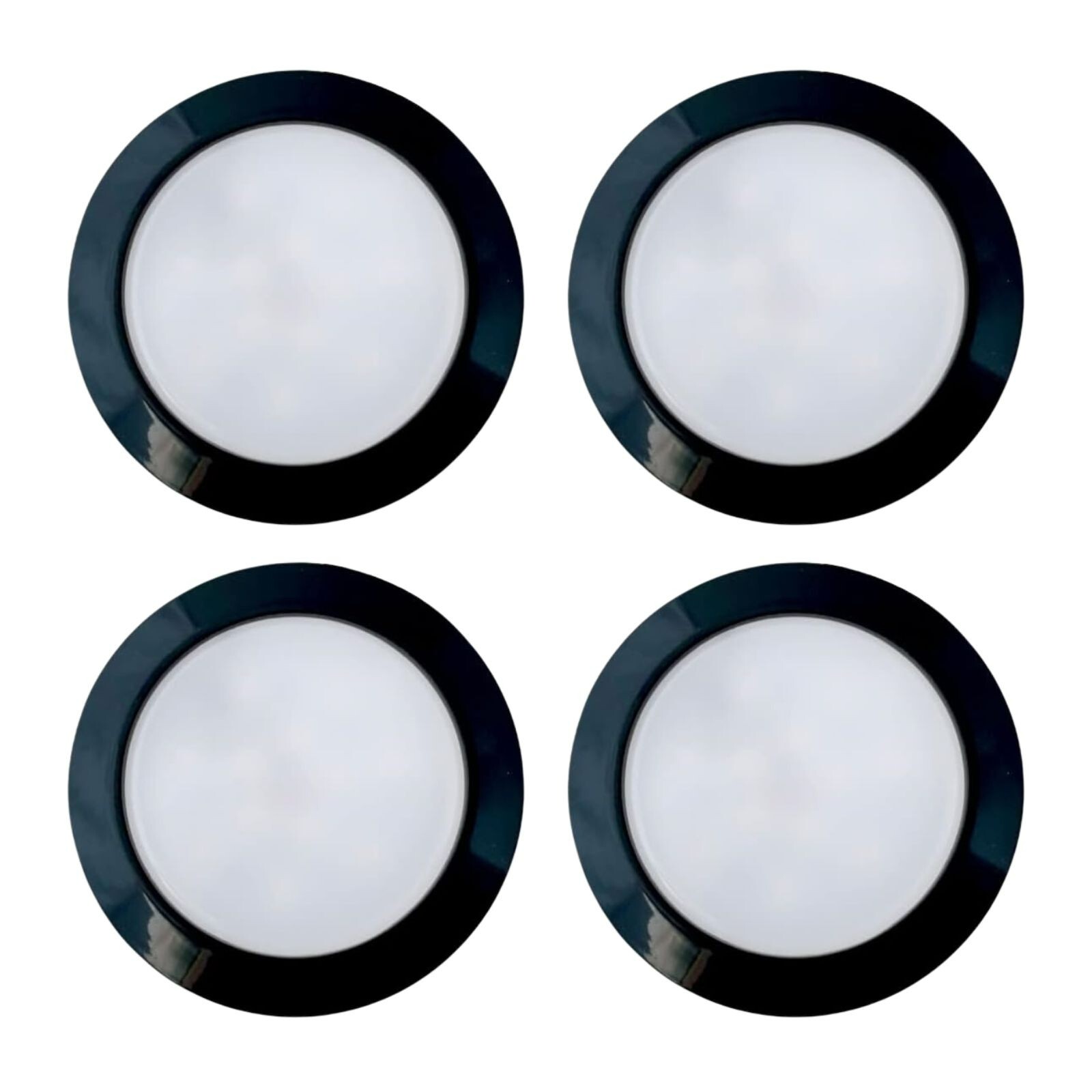 4 x LED 12V 24V Spot Lights Black Surface Mounted Downlights Dimmable Waterproof