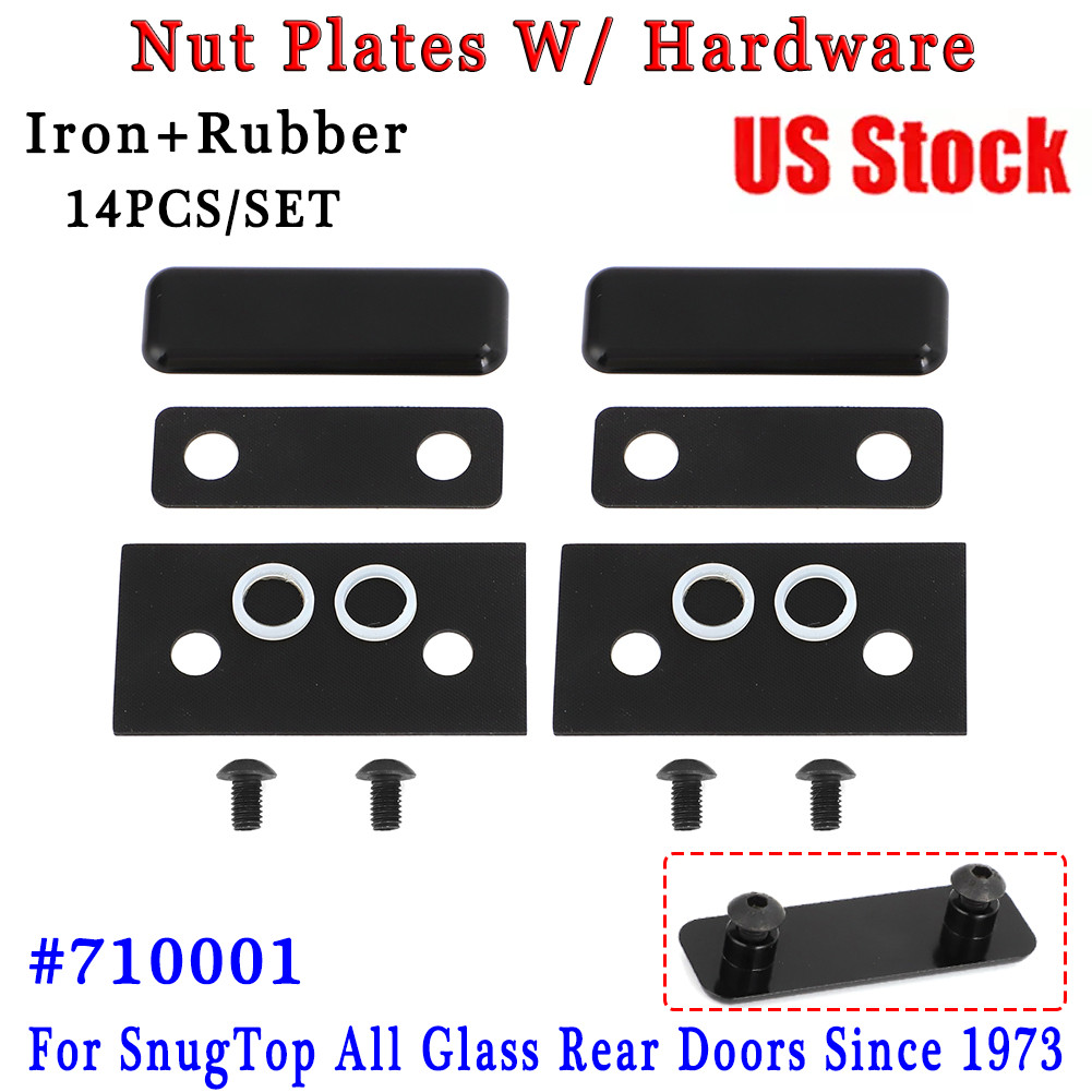 For 710001 SnugTop Camper All Glass Rear Doors Iron+Rubber Nut Plates W Hardware