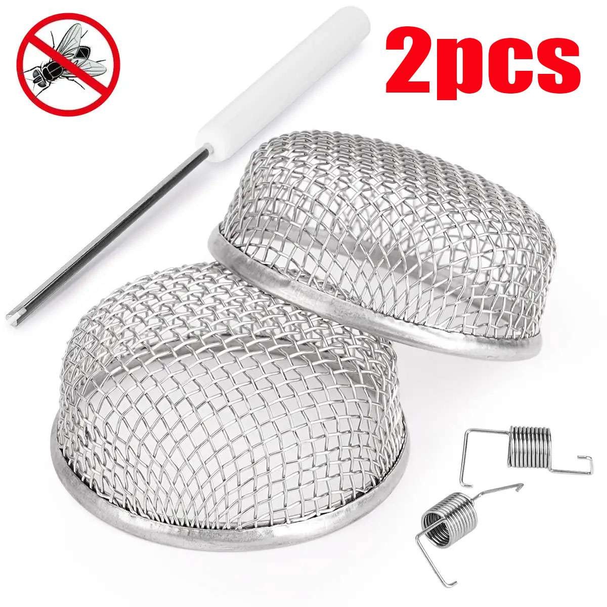2-Pack For RV Furnace Vent Cover 2.8 Inch Flying Insect Bug Screen Camper Heater