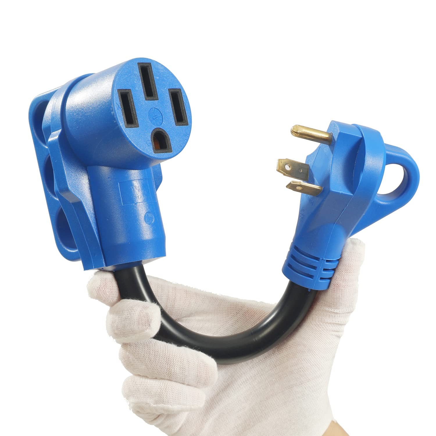 50 Amp to 30 Amp RV Power Adapter NEMA TT30P to 1450R 125V 10/3 AWG 12 Inch