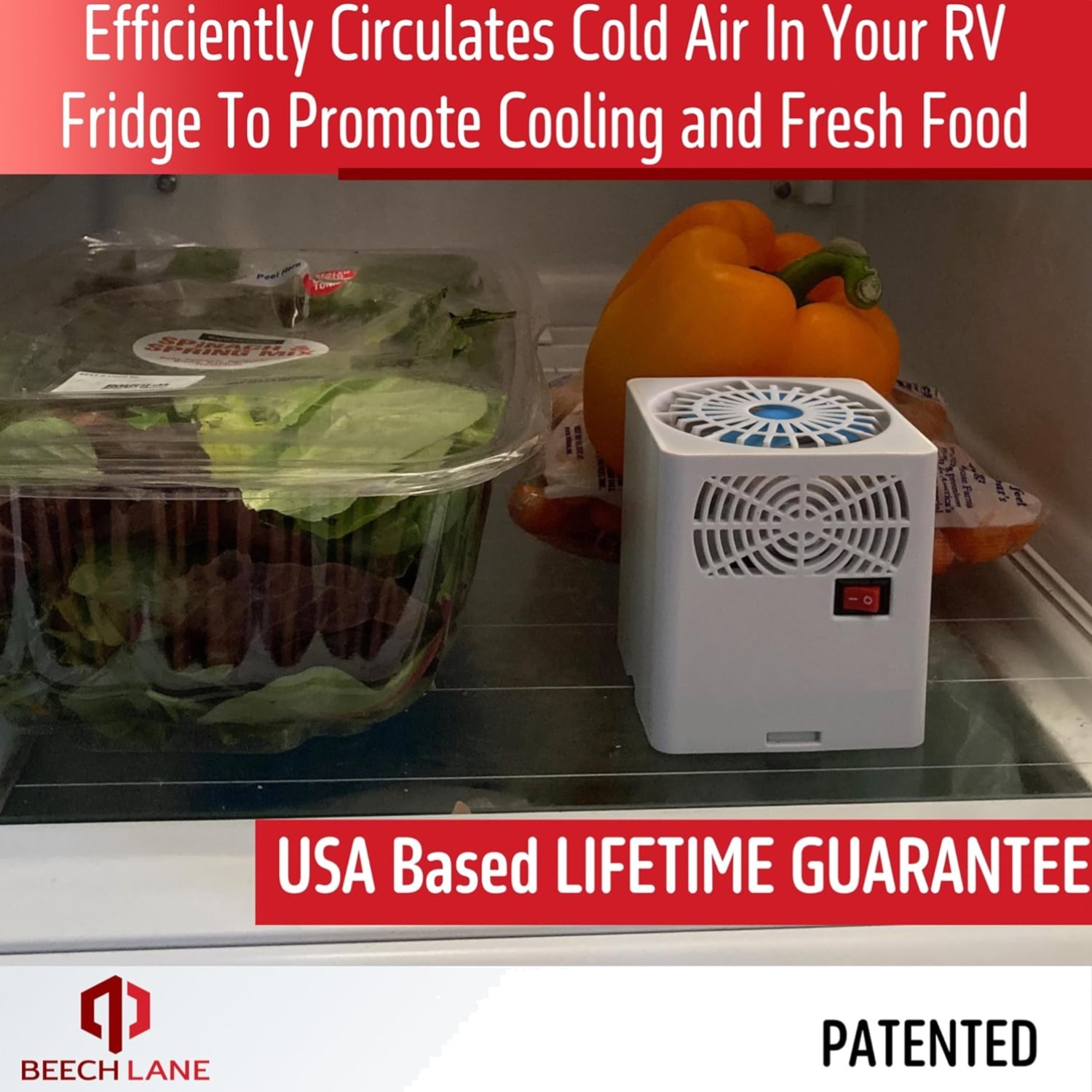Cordless RV Fridge Fan with Multiple Vents – Effective Air Circulation Solution