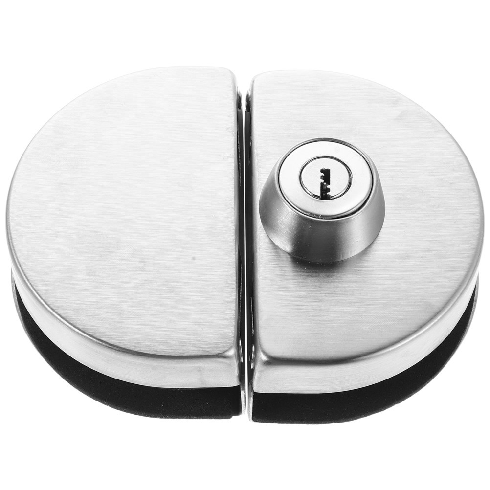 1Set Silver Glass Door Display Case Lock Reusable No Drilling for Cabinet Doors