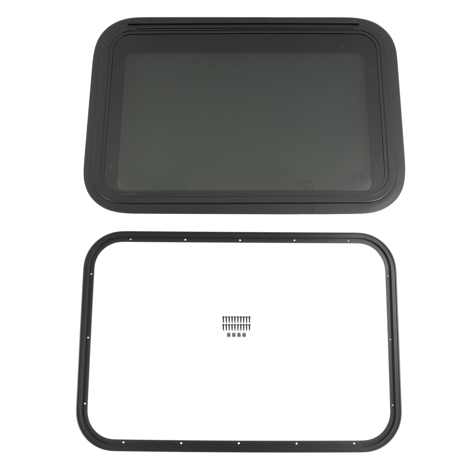 30″×20″ Emergency Exit Push-Out Glass Window for RV Camper Window w/ Trim&Screen