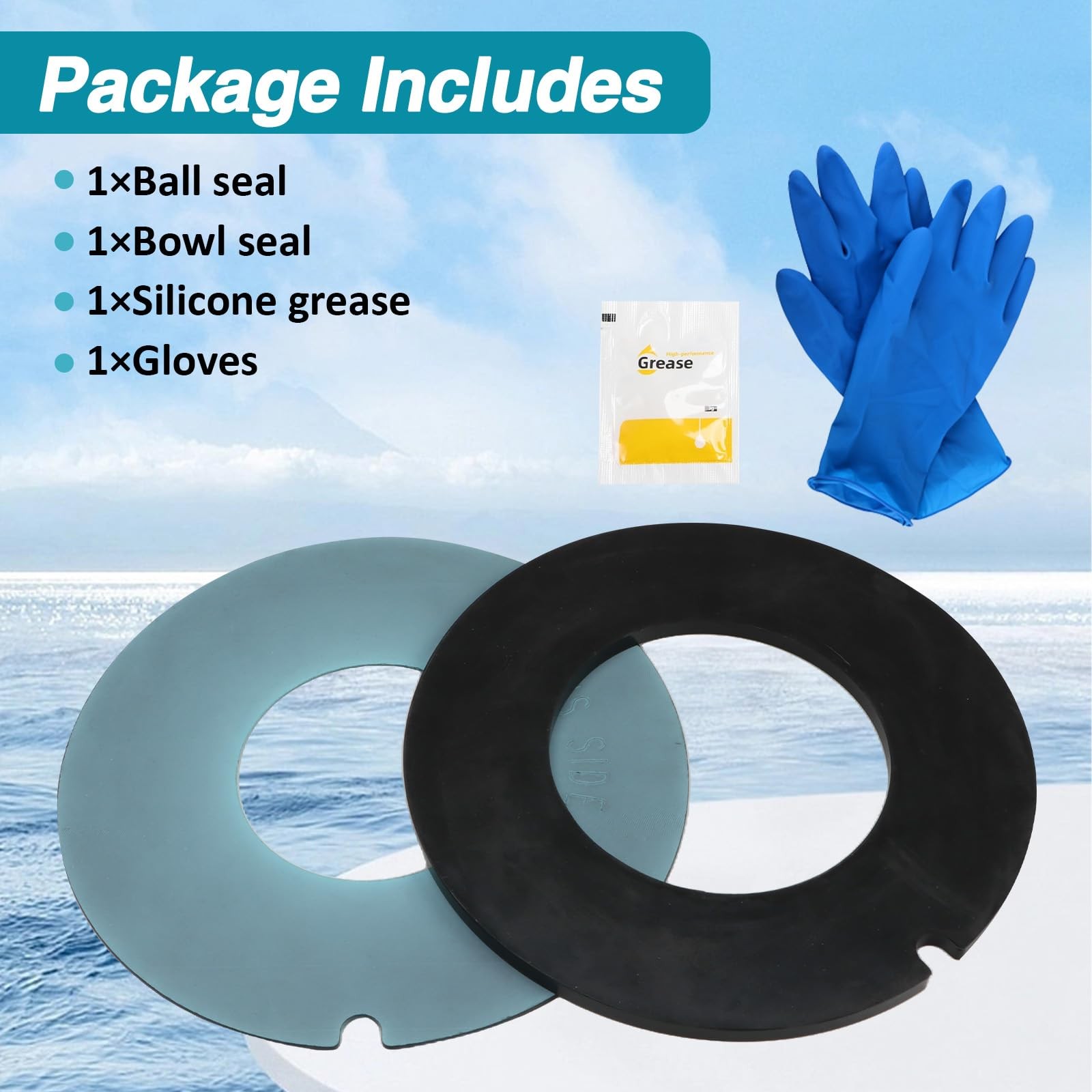 KPALAG RV and Marine Toilet Rubber Bowl Seal Kit Fit for Dometic/Sealand 210…