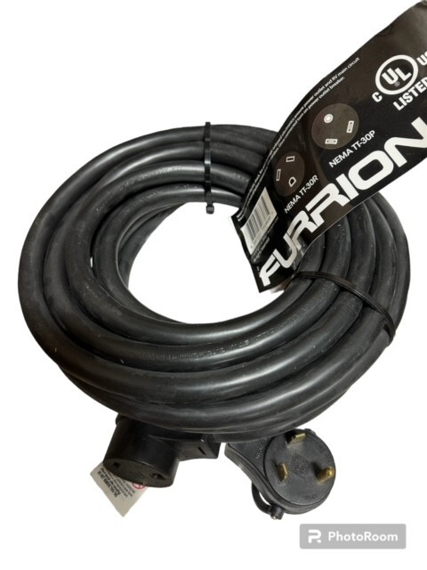 Furrion 25′ Camper Trailer RV Power Extension Cord, 30-Amp/125-Volt (WH)