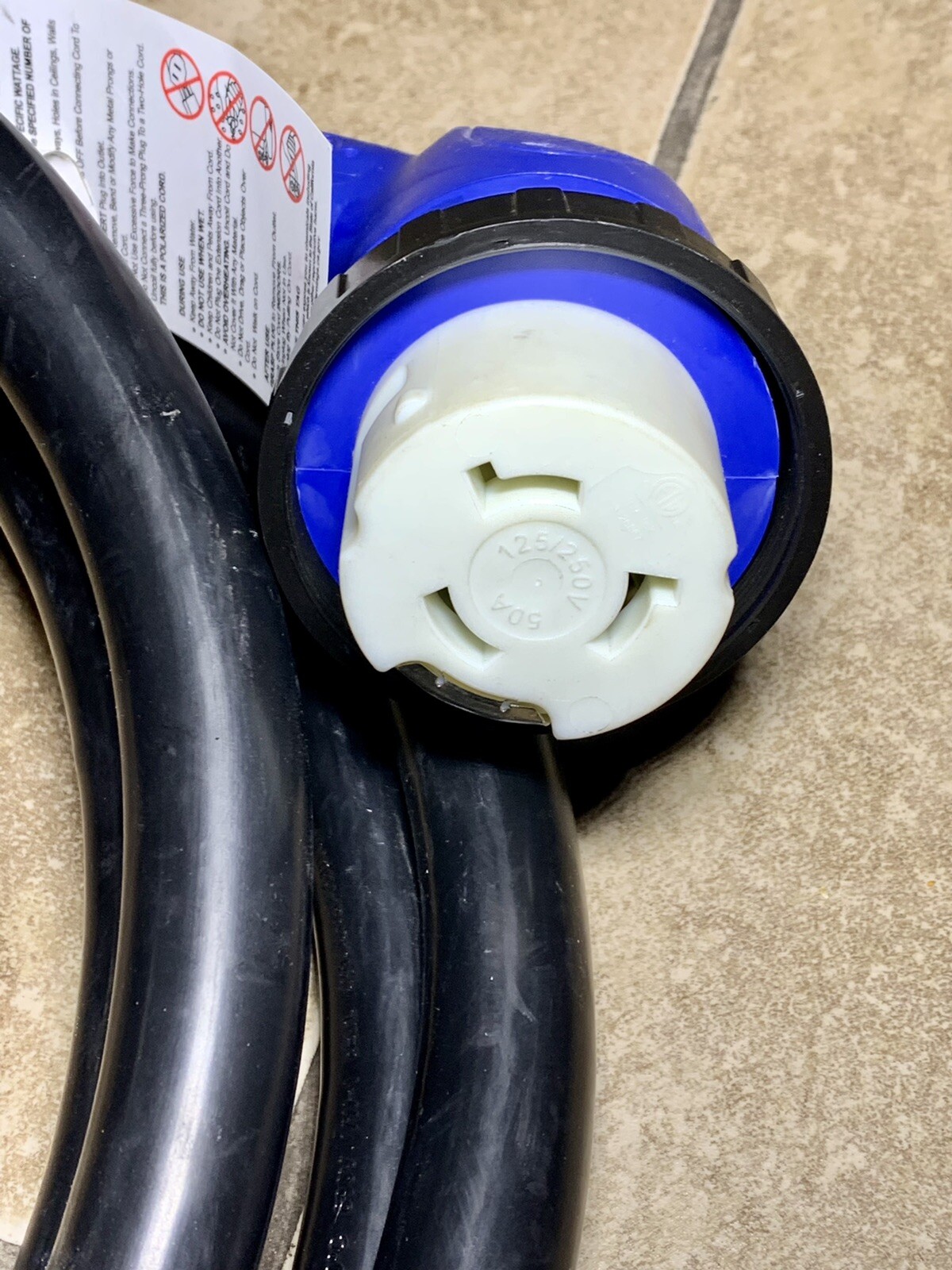 RV Power Cord ED-507R 50A 125/250VAC Campground Threaded Lock Ring 15’ Epicord