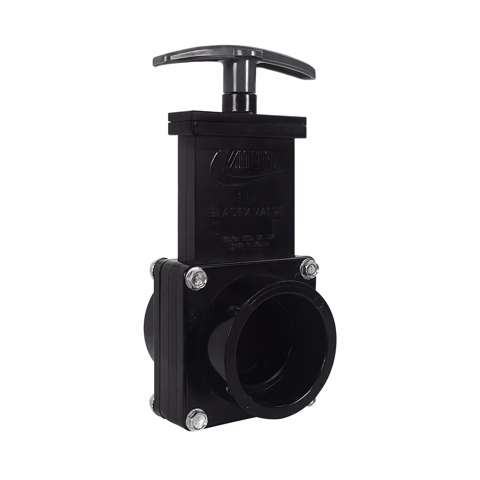 Valterra 1 1/2″ RV Waste Dump Gate Valve with Out Cap Black