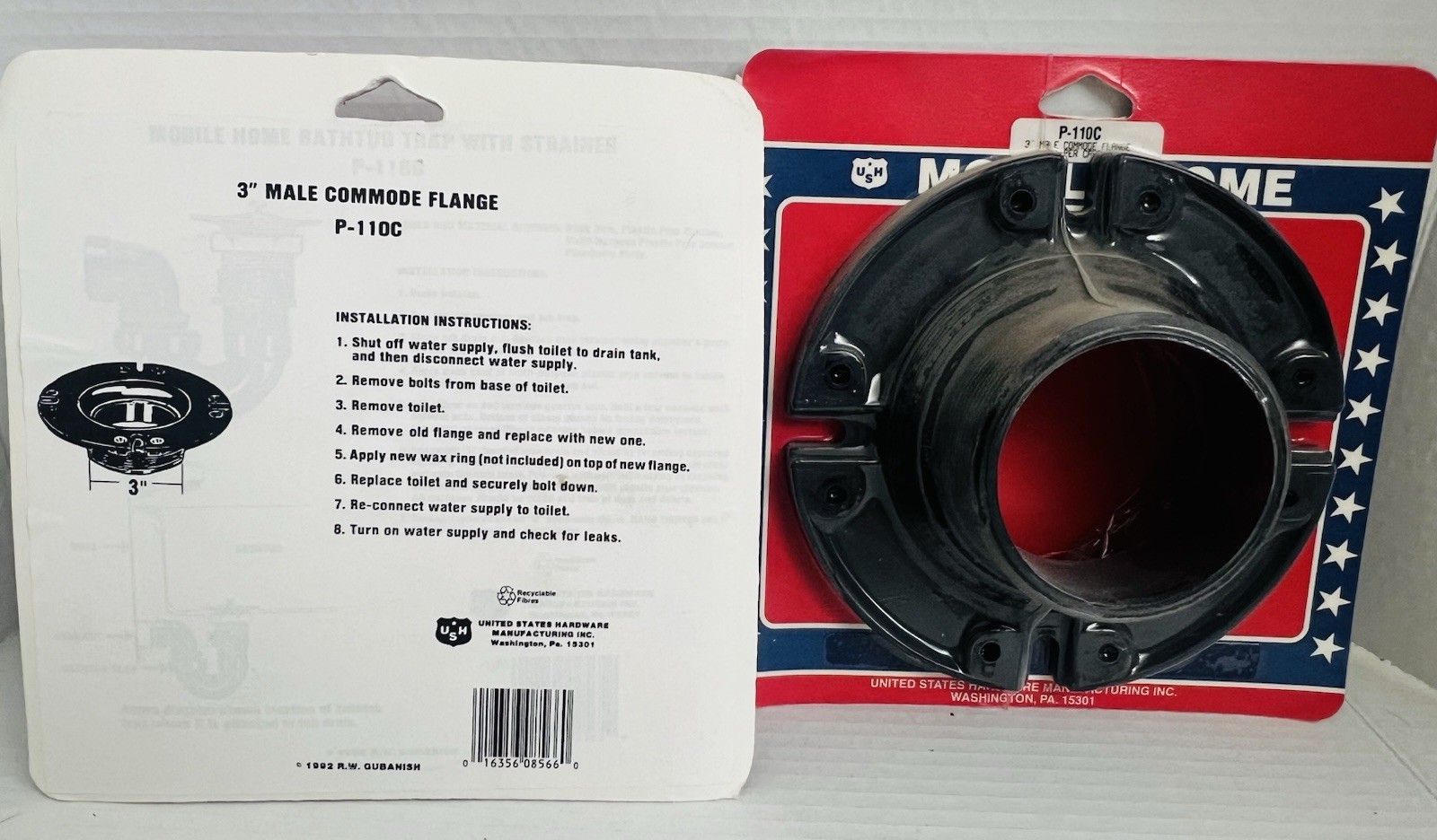 (PAIR – 2) US Hardware Mobile Home Commode 3″ Flange Male P-110C (PAIR – 2)
