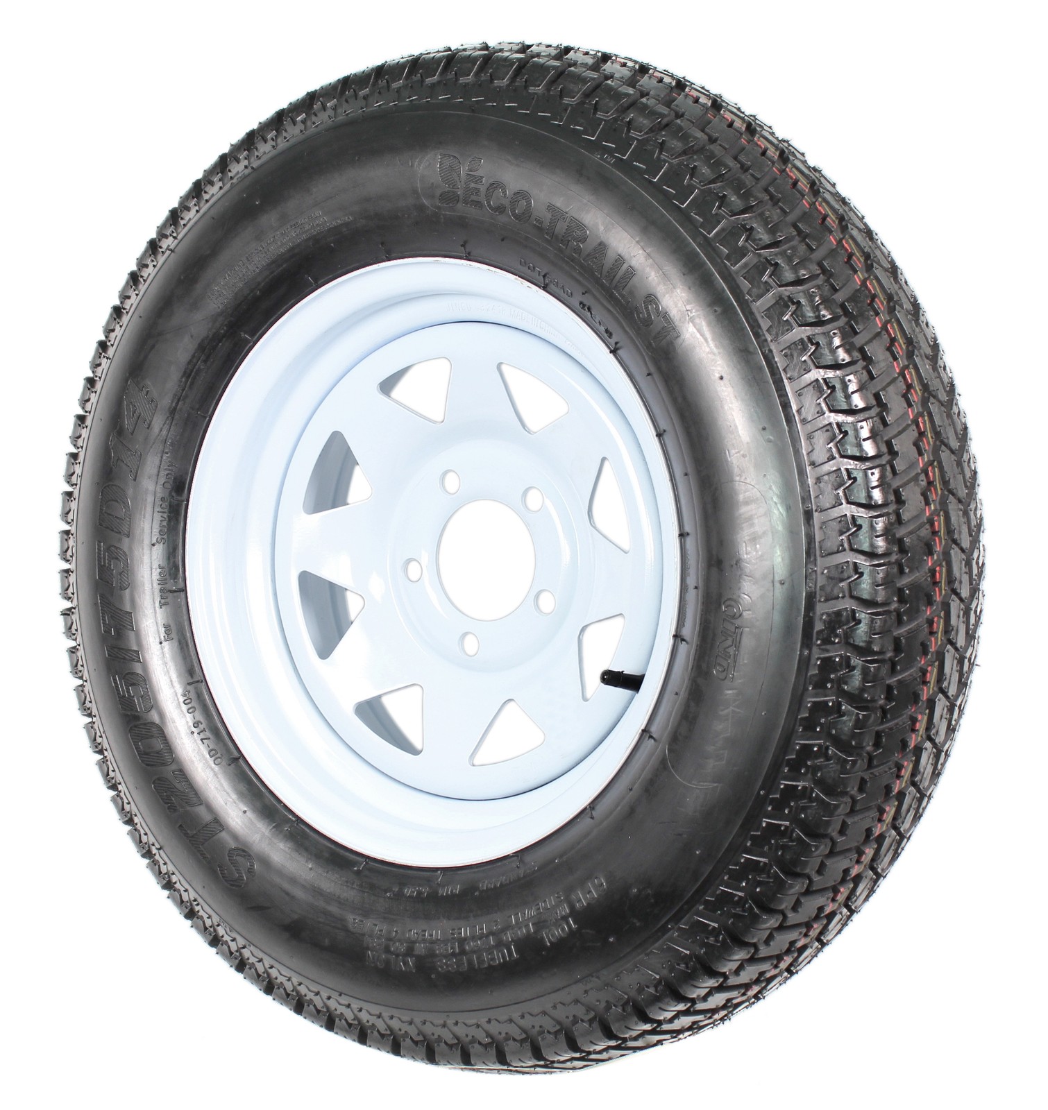 Trailer Tire Rim ST205/75D14 2057514 F78-14 14 Inch Load C 5 Lug White Wheel