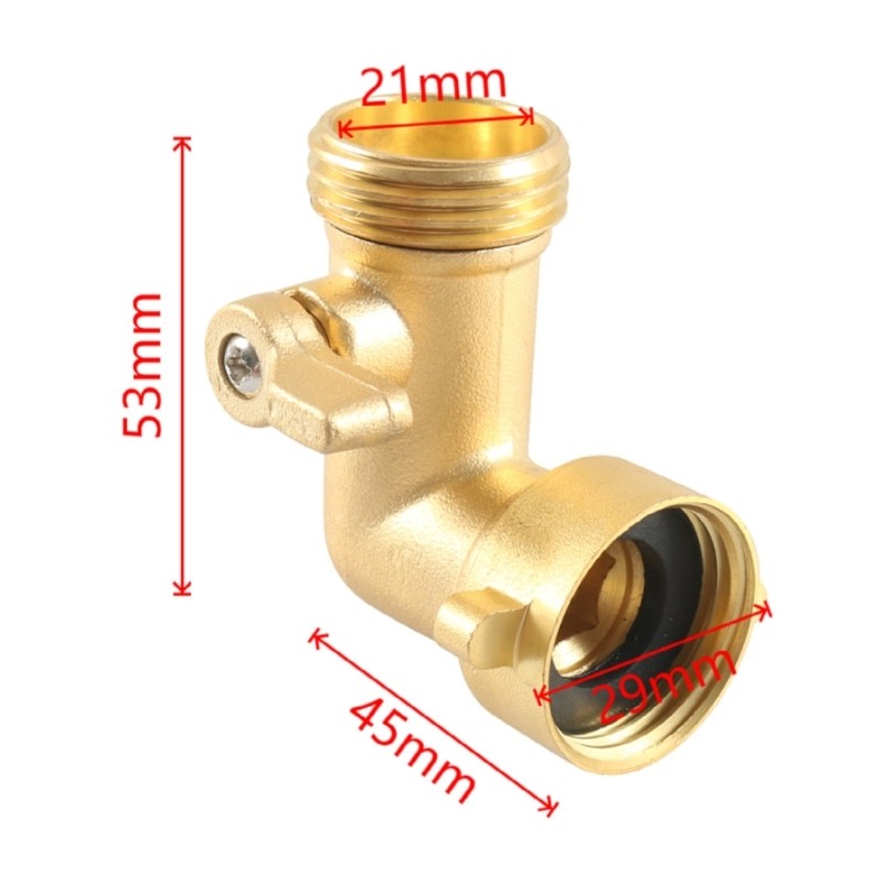 RVs Freshwater Inlet Adapter 3/4GHT Ball Valves with Switches Brass Construction
