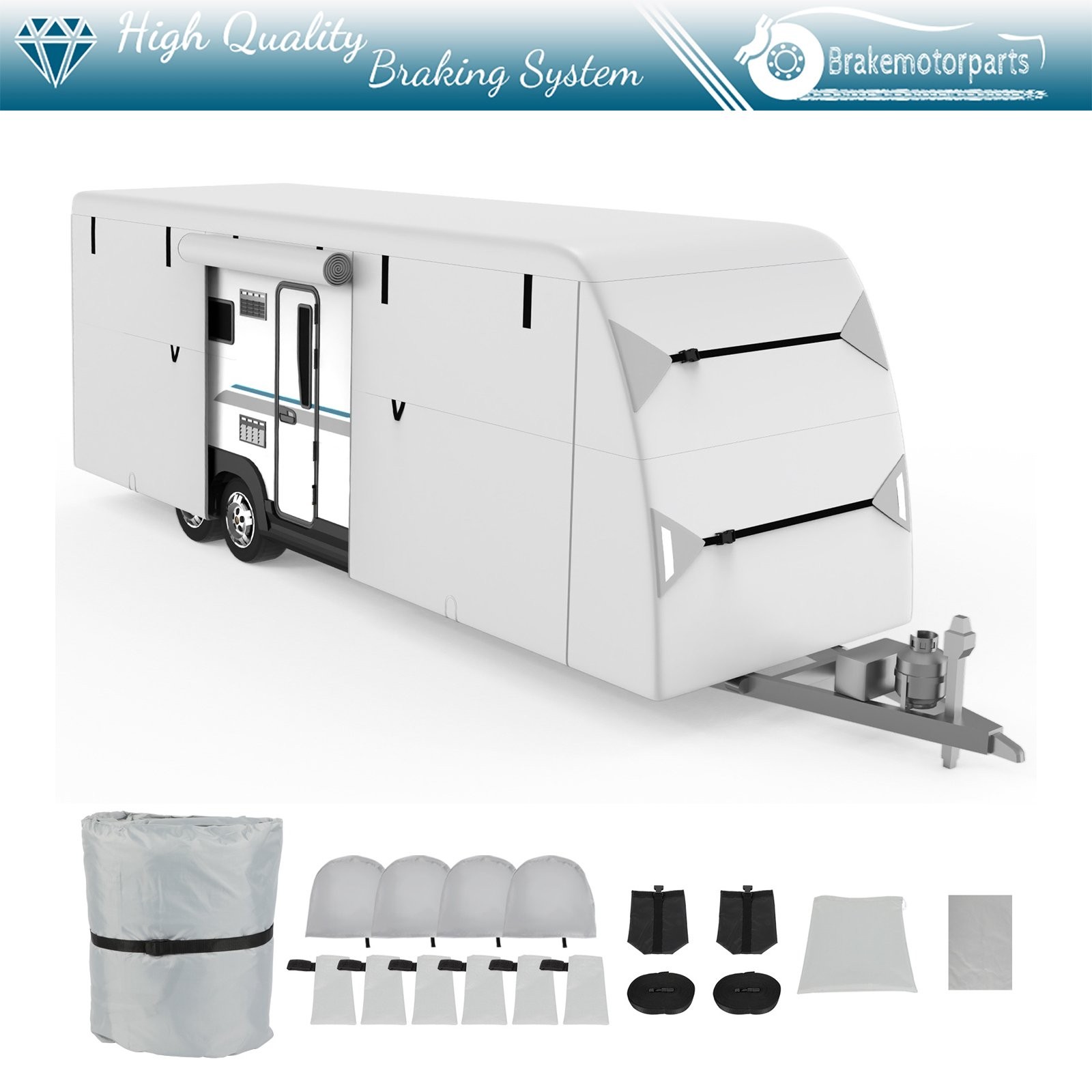 18Ft-20Ft RV Cover Windproof Extra Thick Camper Cover w/ Adhesive Repair