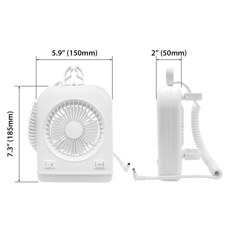 RV Light Fan Combo 12V Bedside Lamp 2-Phase Fan Bunk Pop-up Van Camper Interior