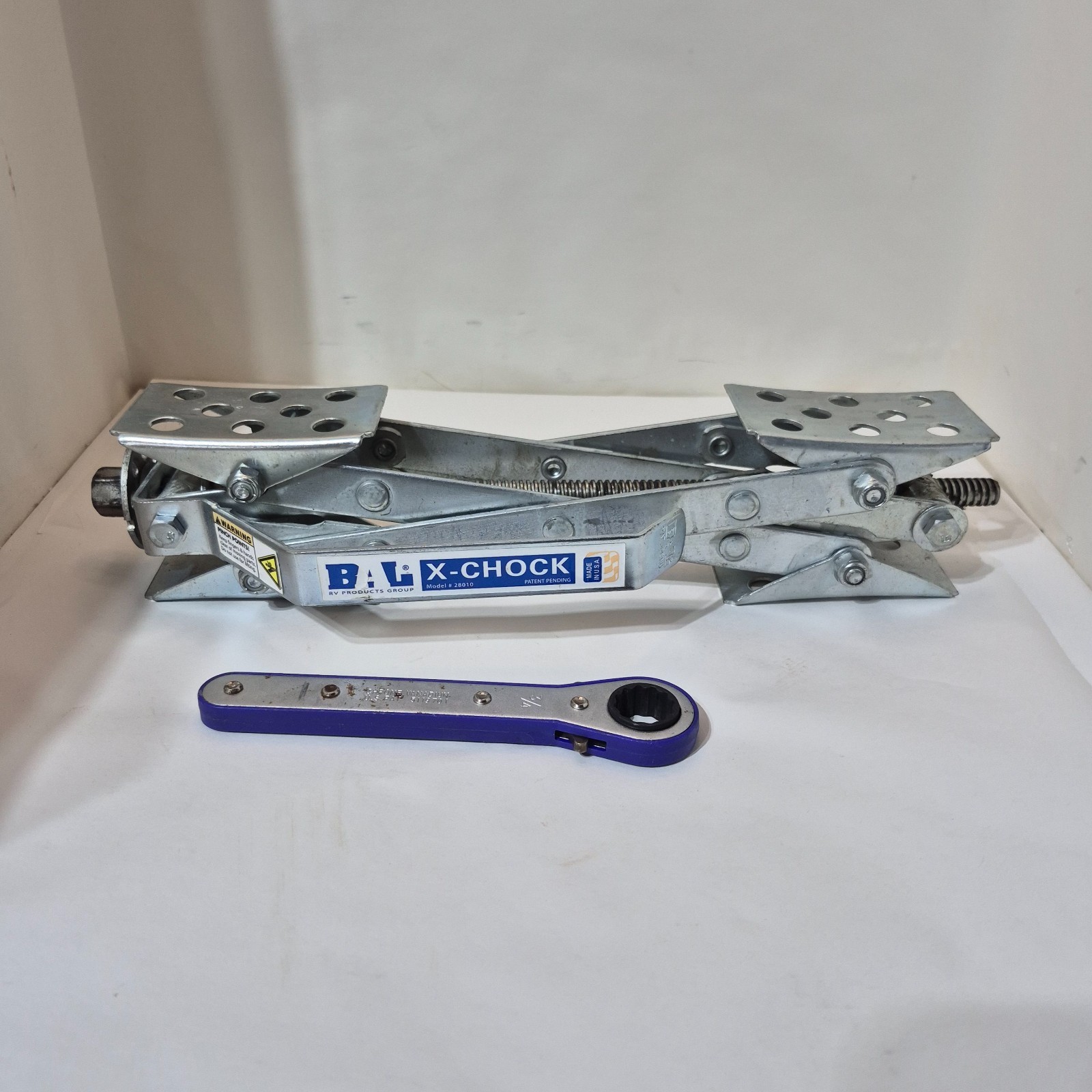 Bal Products 28010 X-Chock Tire Locking Chock for RV Trailers W/Wrench (O3B)