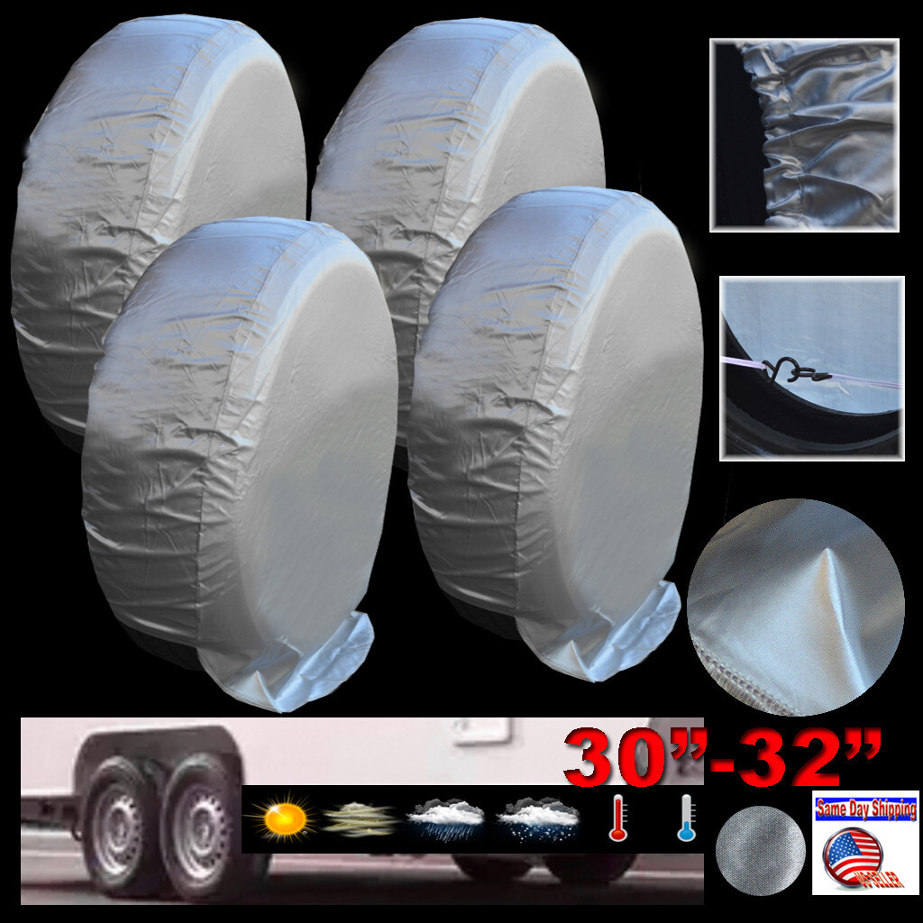 30″-32″ RV Camper Trailer SPARE Wheel Tire Cover Breathable Weather Protector 4x