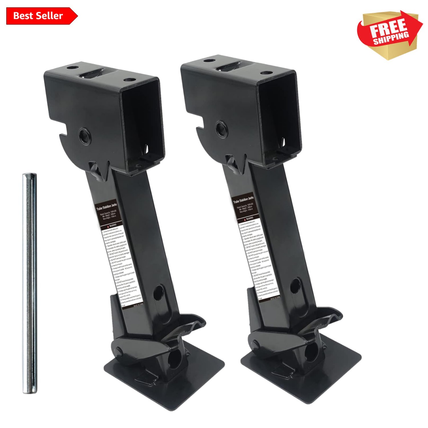 Pair of Trailer Stabilizer Jacks Telescoping RV Camper Accessories for Travel…