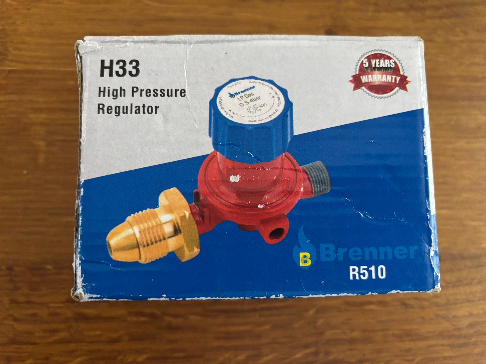 Brenner R510 High Pressure Butane Regulator Adjustable H33 LPG Branded Regulator