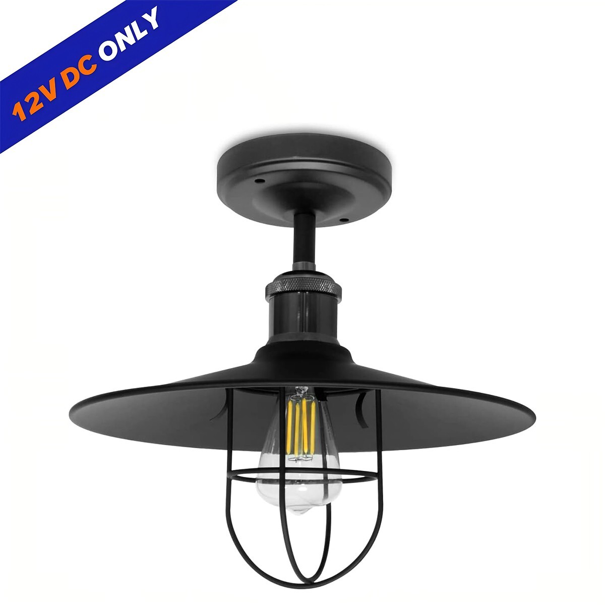 12V 9.5″ RV LED Dinette Ceiling Light Trailer Kitchen Island Matte Black 3500K