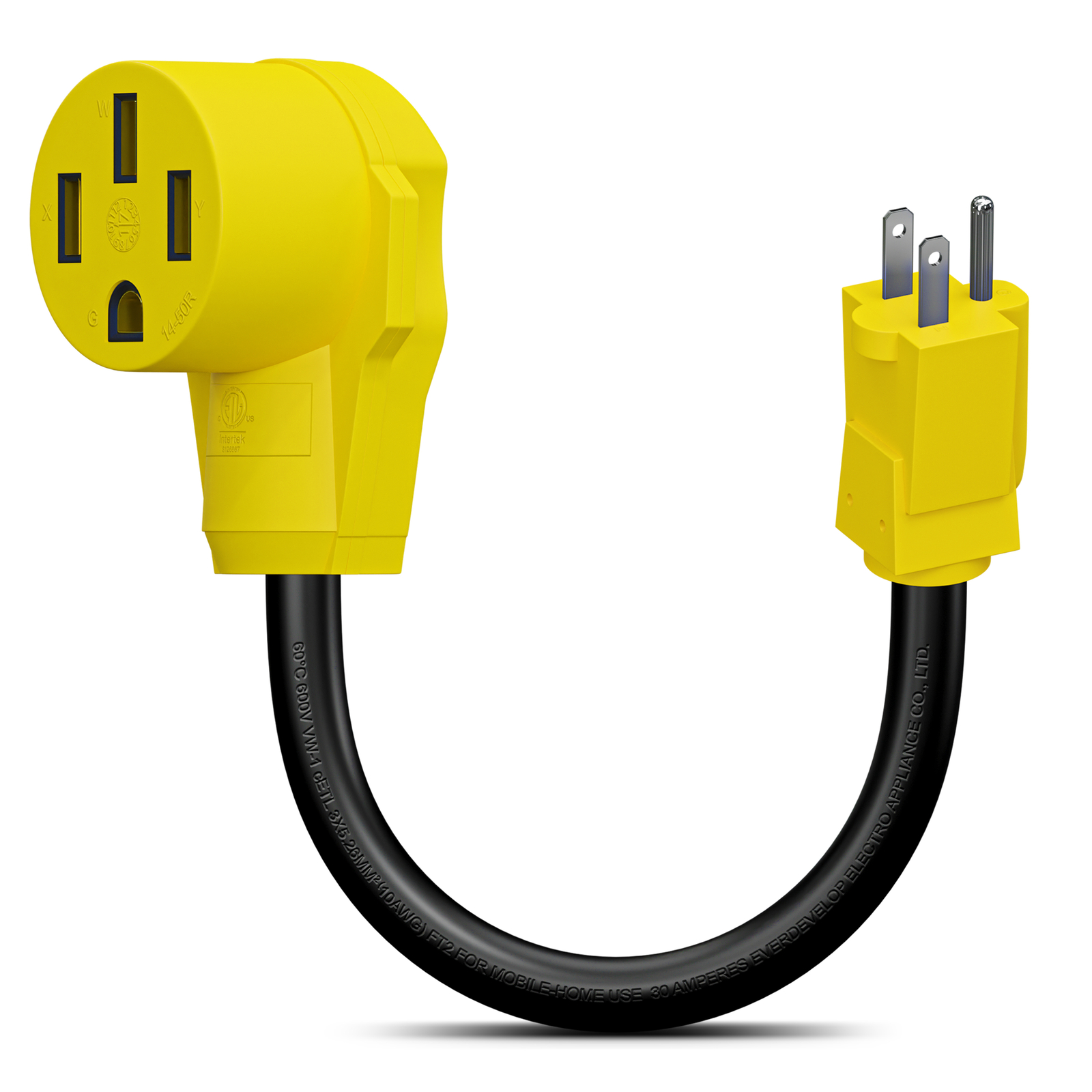 Female Dogbone Cord Adapter Cable for RV Camper Trailer 15A 15Amp Male to 50Amp