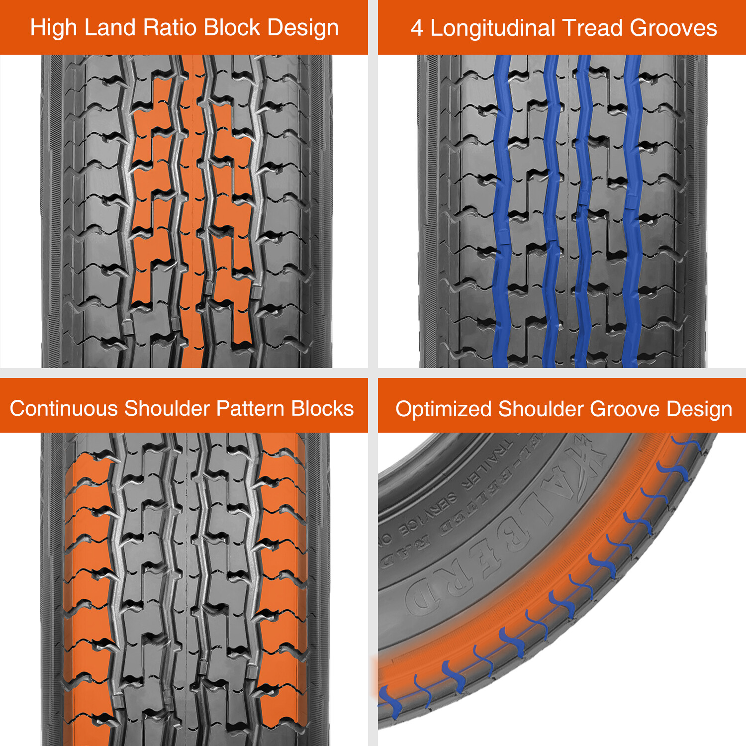 4 Radial ST205/75R15 Trailer Tires 8PR 205 75 15 Load Range D Heavy Duty Premium