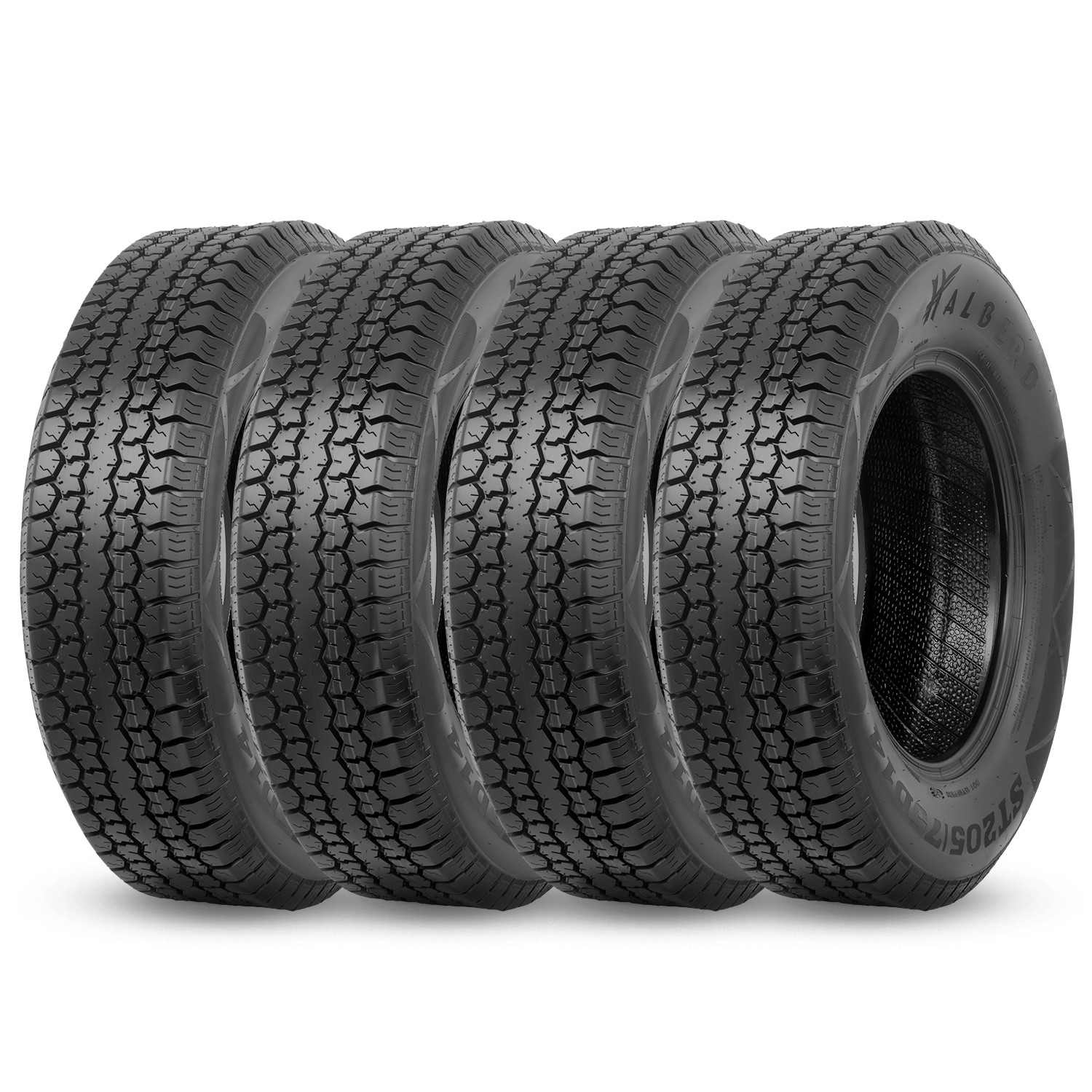 4-Pack ST175/80D13 Trailer Tires 6Ply Load Range C 175 80 13 Tubeless Boat Cargo
