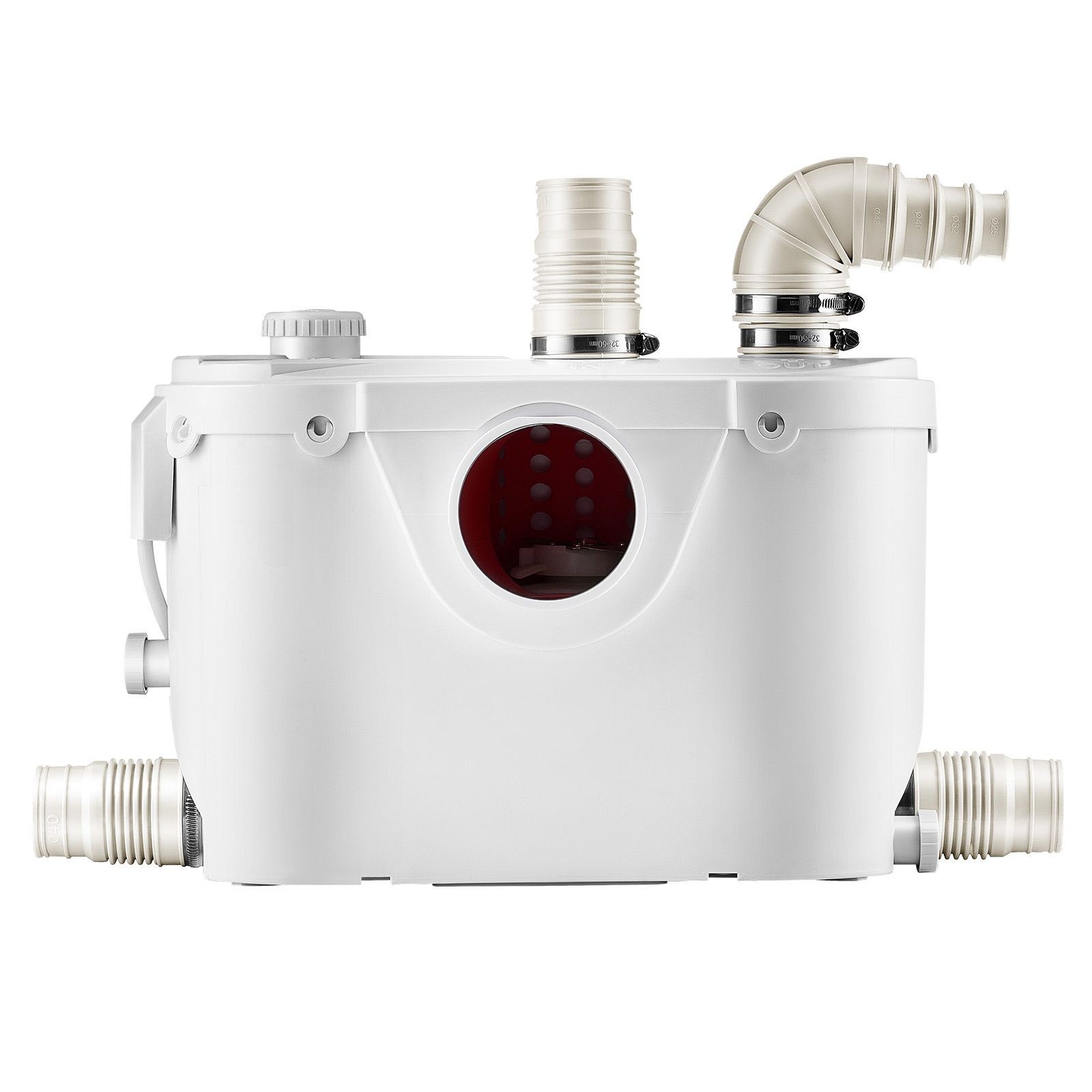 500W Macerator Pump 29 GPM, 26ft Lift, 4 Inlets for Toilet Basement