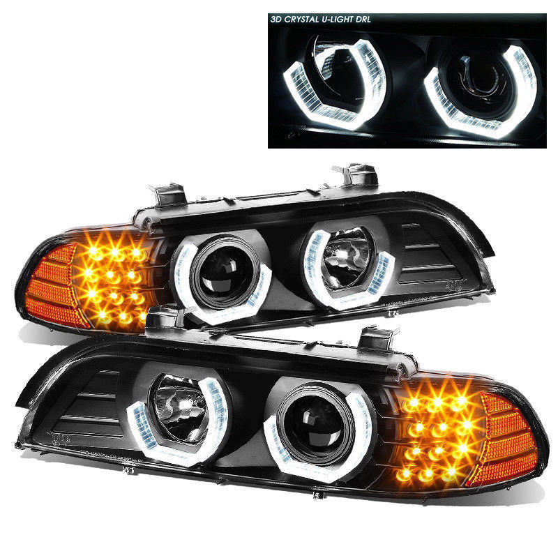 MONACO DYNASTY 2000 2001 2002 LED BLACK PROJECTOR HEAD LAMPS HEADLIGHTS RV PAIR