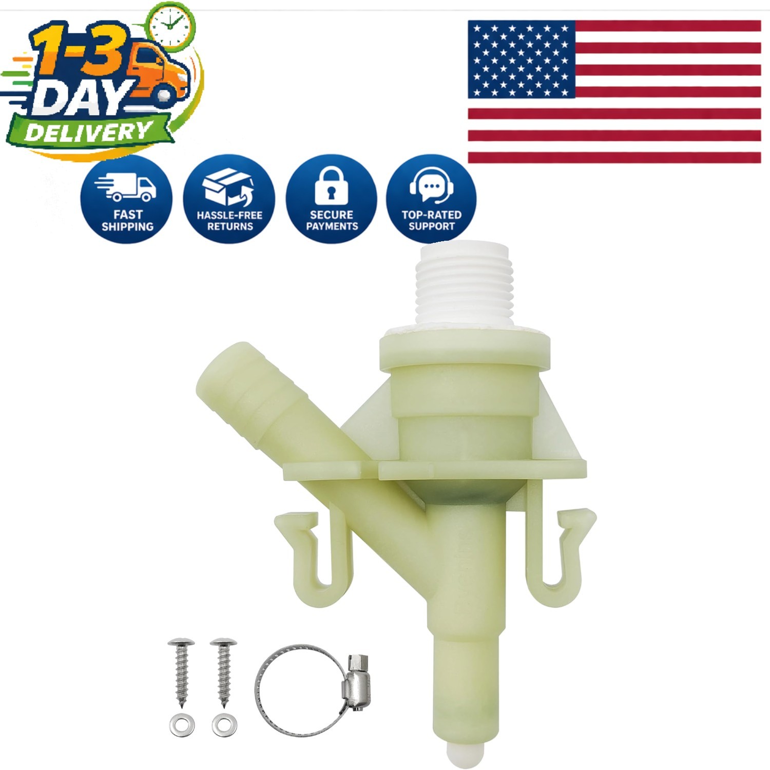 Durable Plastic RV Water Valve 385311641 – Compatible with Dometic Pedal Toilets