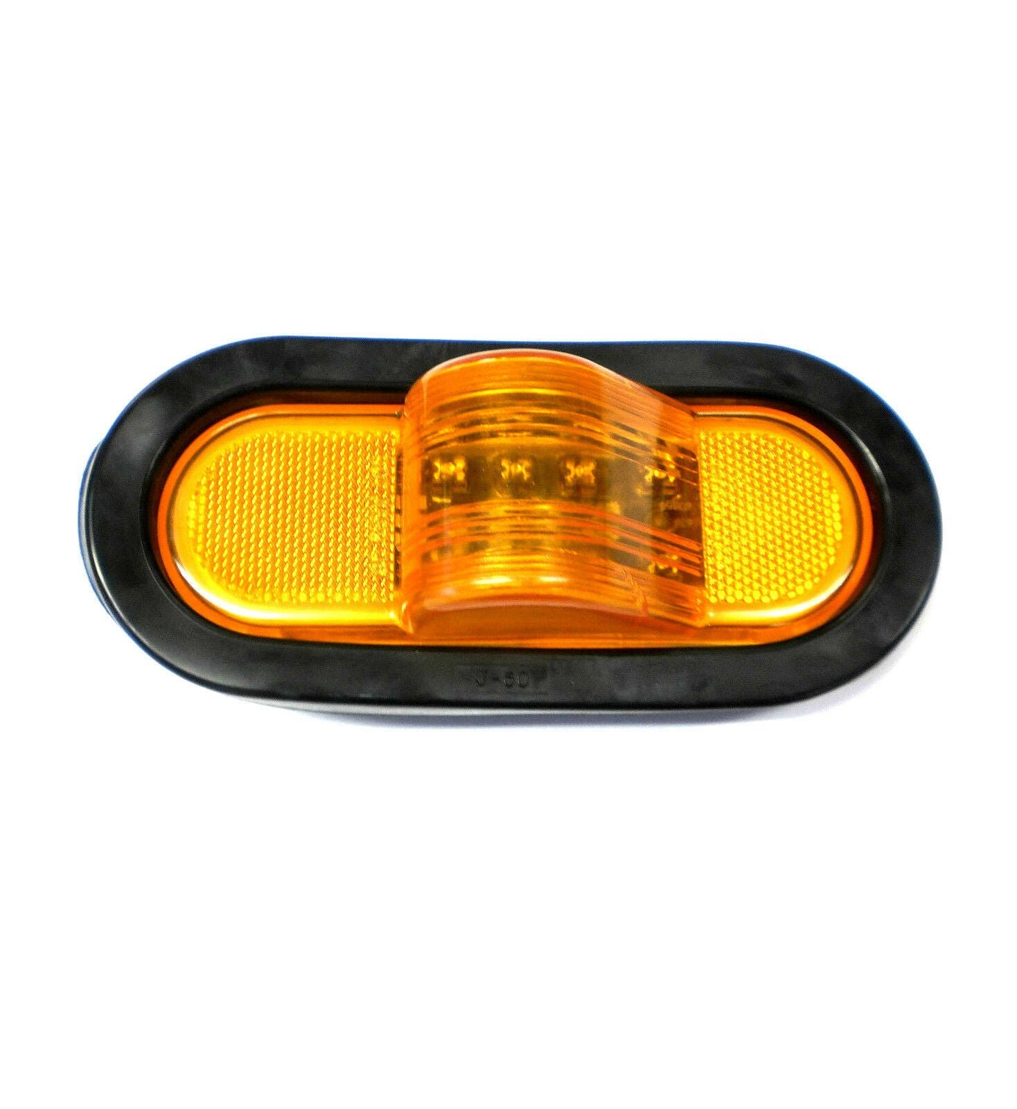 TWO – 6″ Amber LED Mid Ship Lights Multi Function Park Turn Trailer Truck Semi