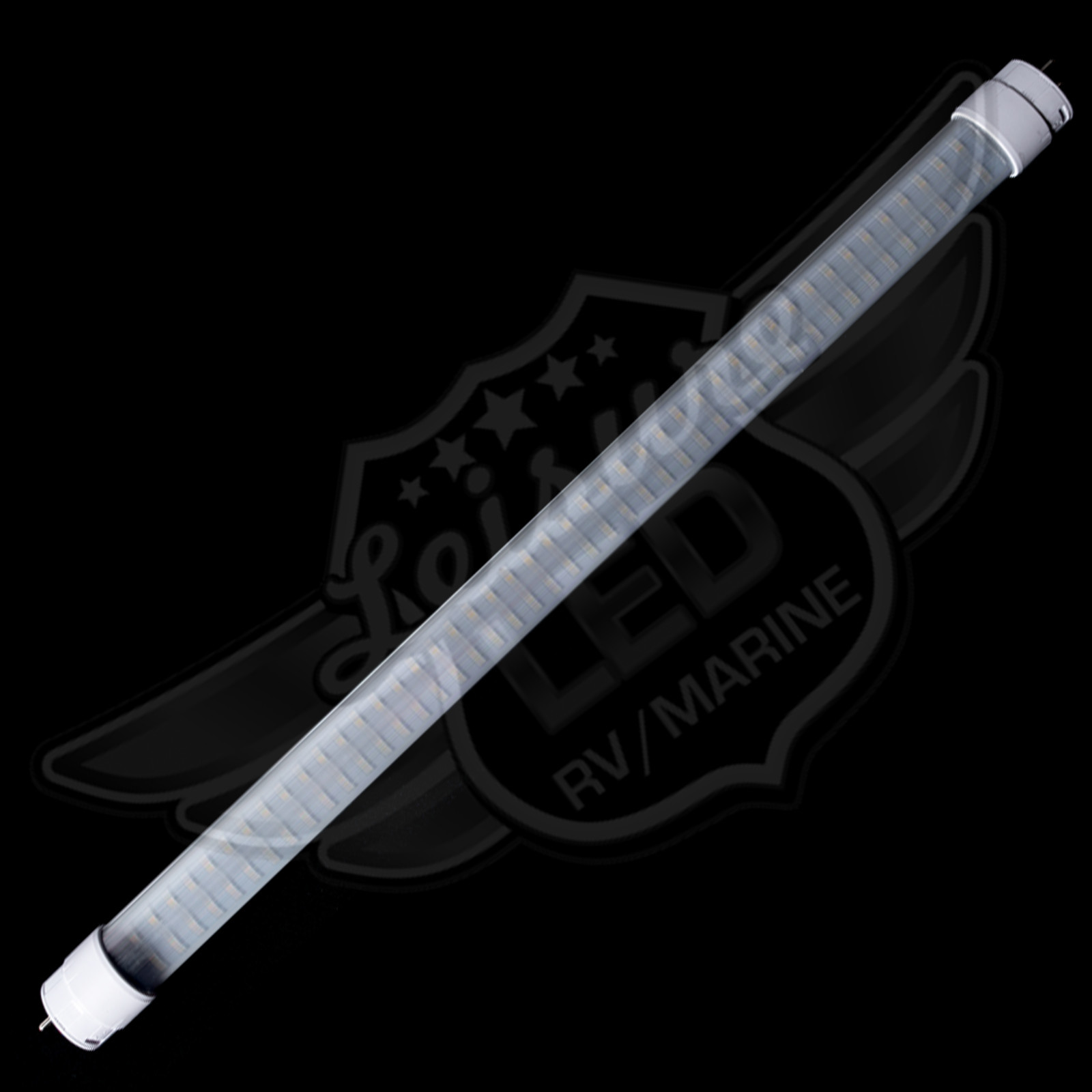 12V DC RV Marine F15T8 LED Tube Light 9W 18″(17-3/4″ pin to pin) NW 600 lm