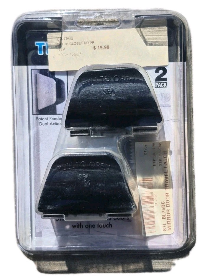 RV Mirrored Door Latch for RV Sliding Wardrobe Doors 2x pack Hard Plastic NOS