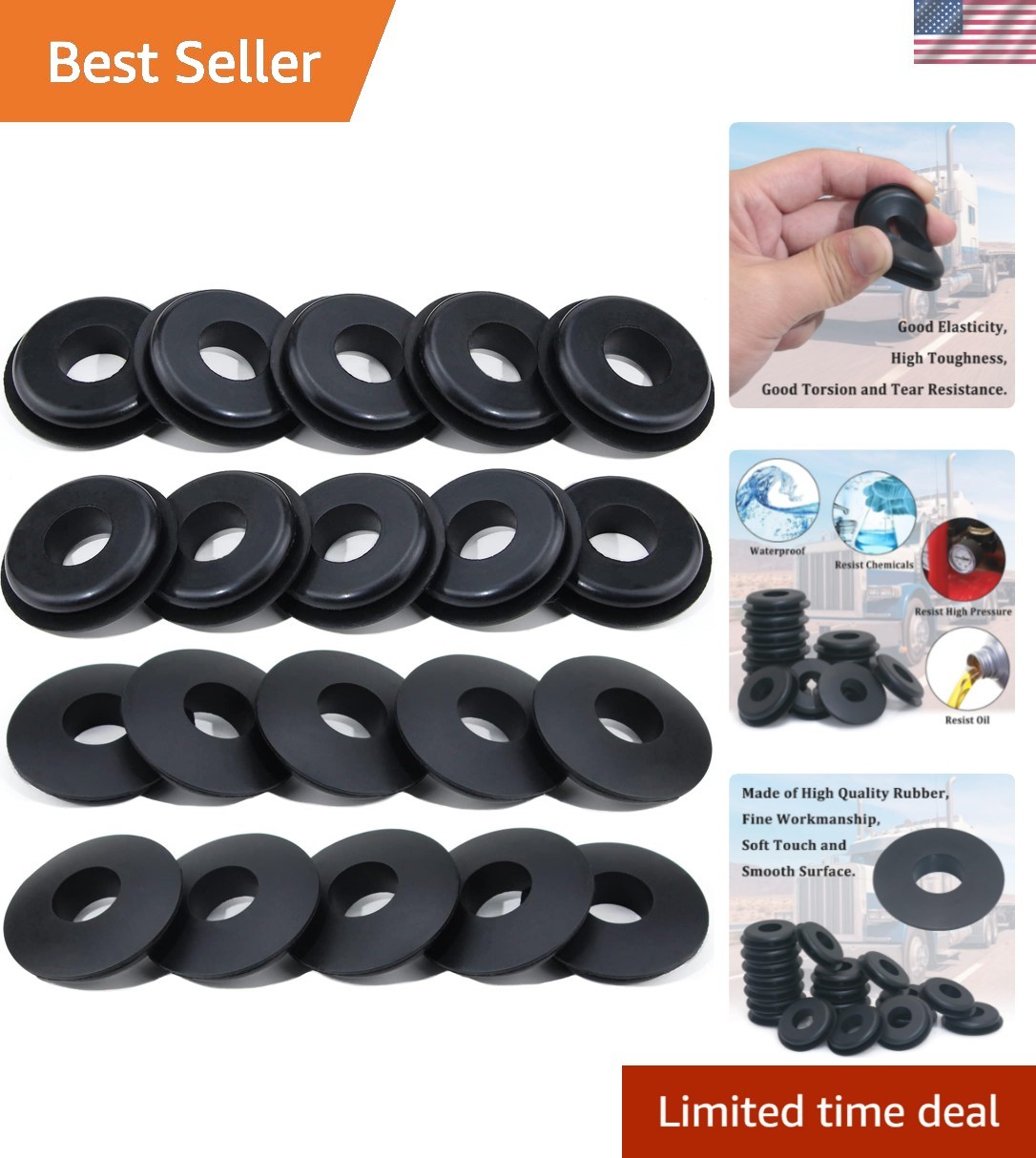 Durable 20pcs Glad Hand Rubber Seals for Trucks – Perfect Gasket Solutions