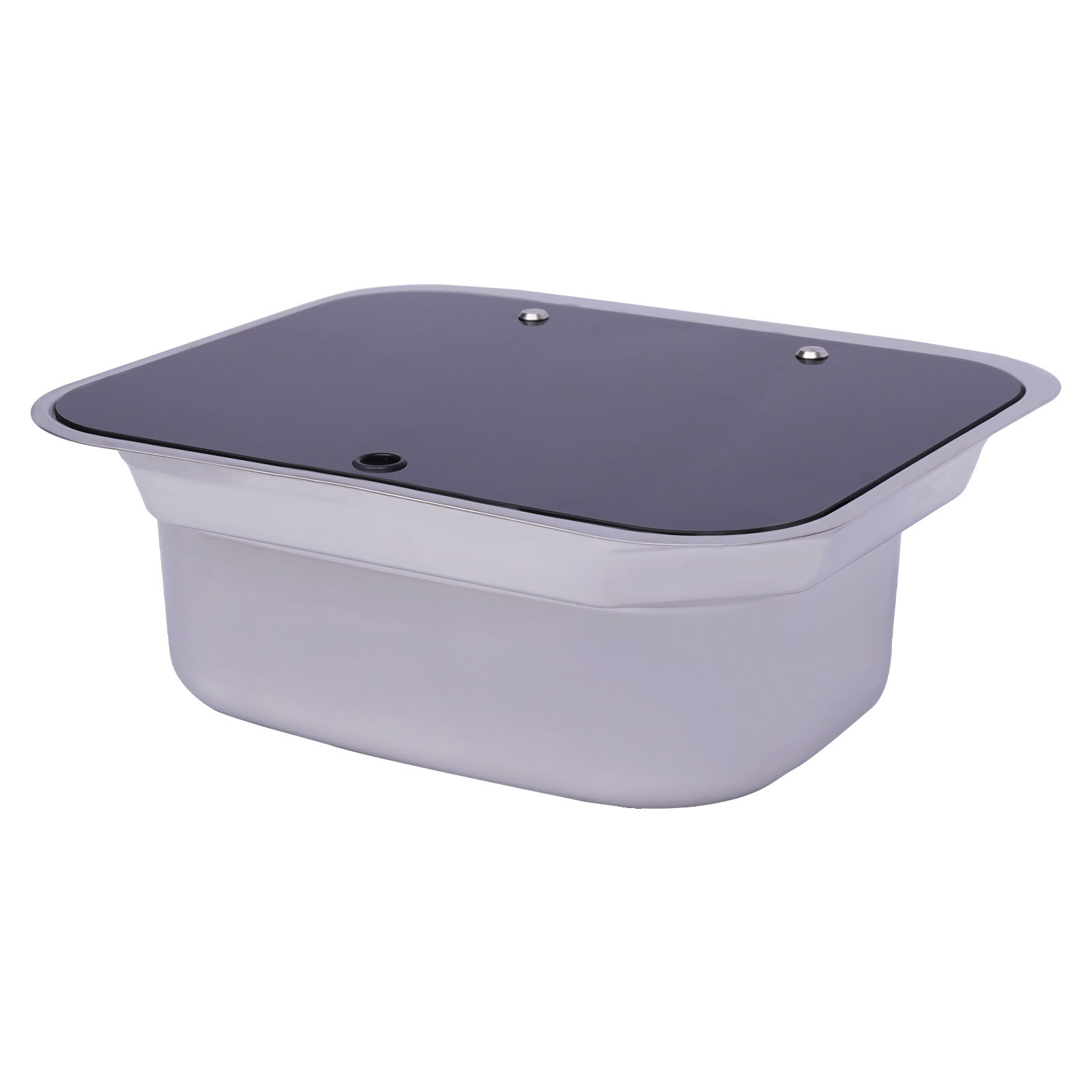 Stainless Steel RV Kitchen Semi-recessed Sink w/ 4x Buckles Overflow-proof New