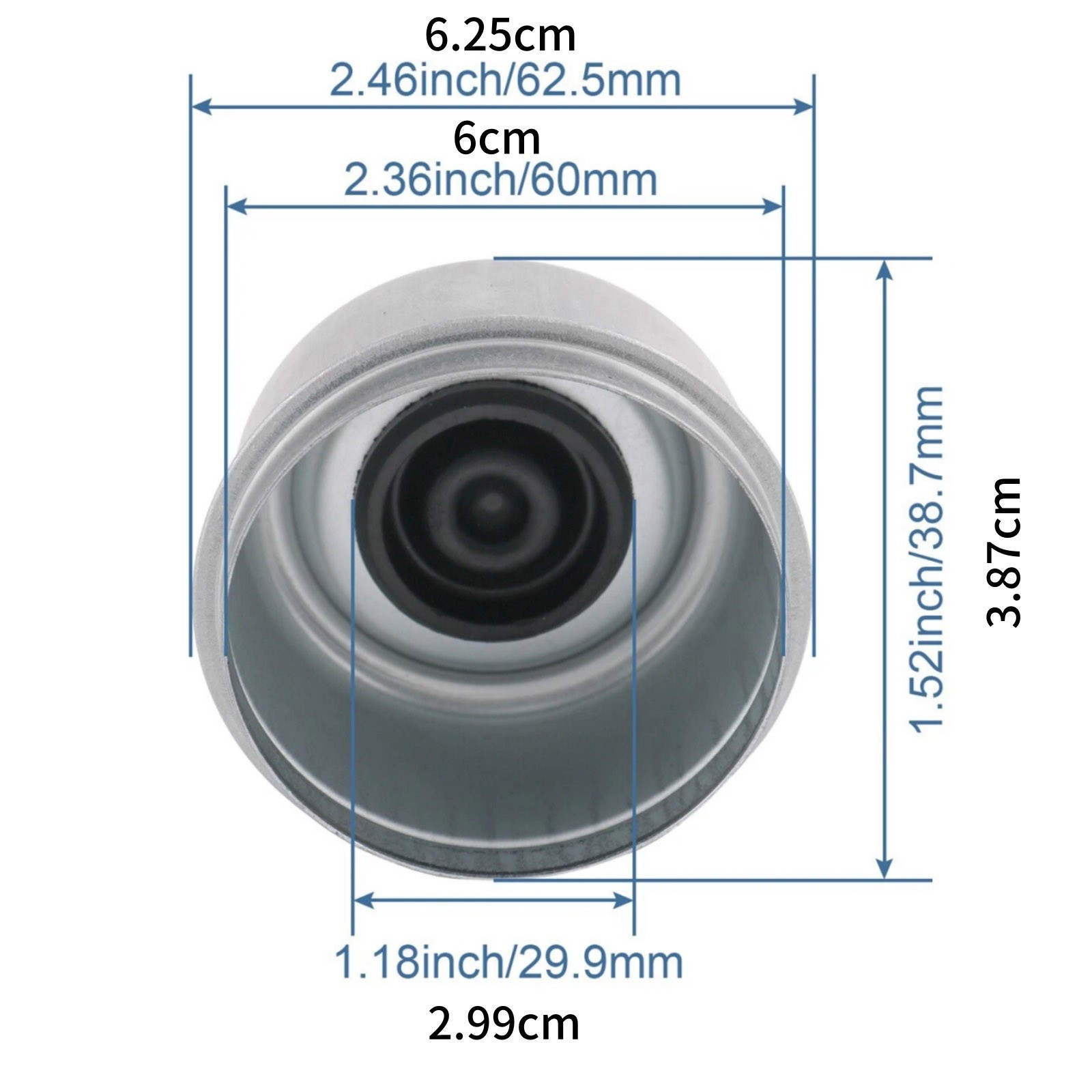 4Pcs 2.44″ For Dexter Dust Cap Corrosion Resistant Iron w/ Rubber Grease Seal