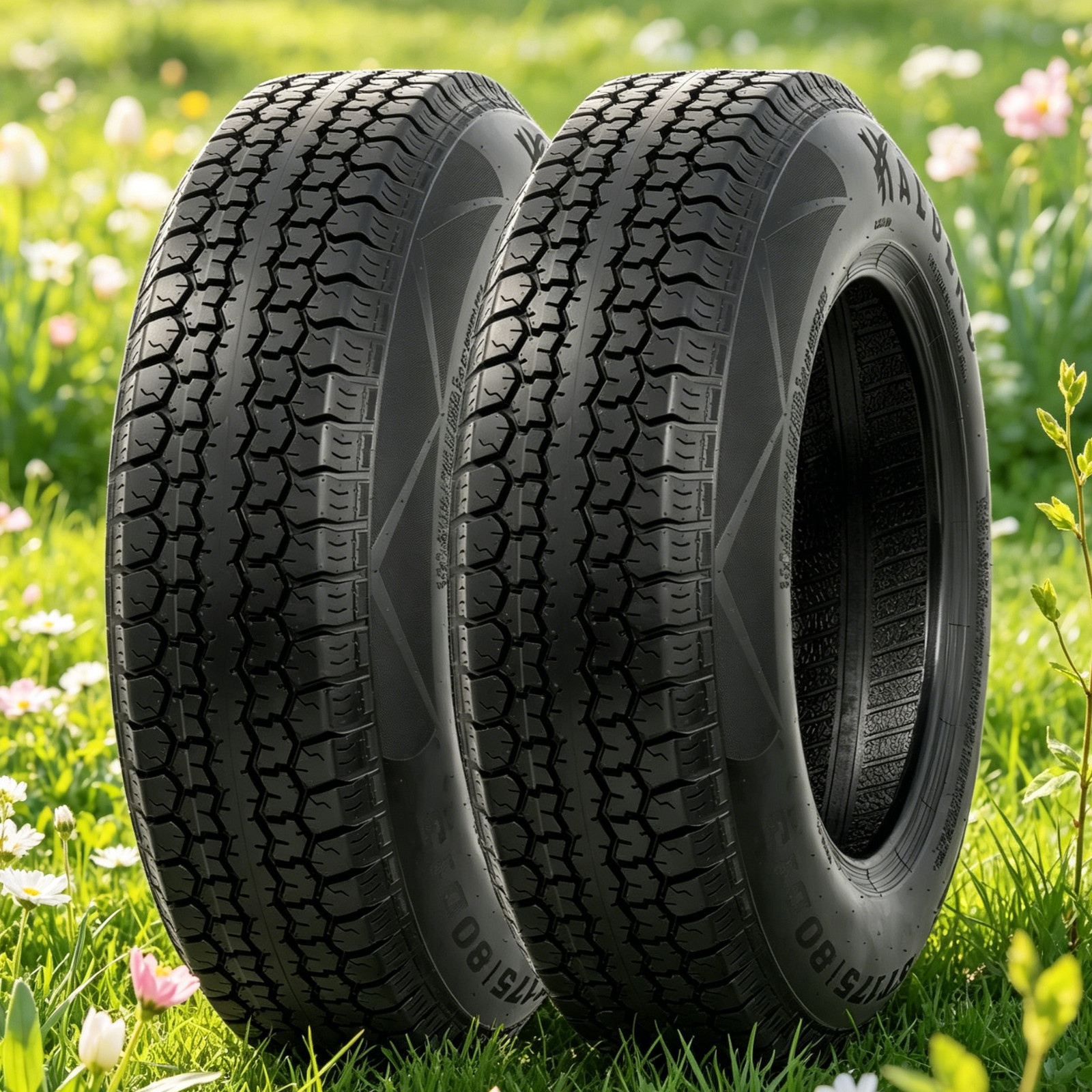 2PC ST215/75D14 Trailer Tires 215 75 14 Heavy Duty 6PR Load C 215/75/14 Tubeless