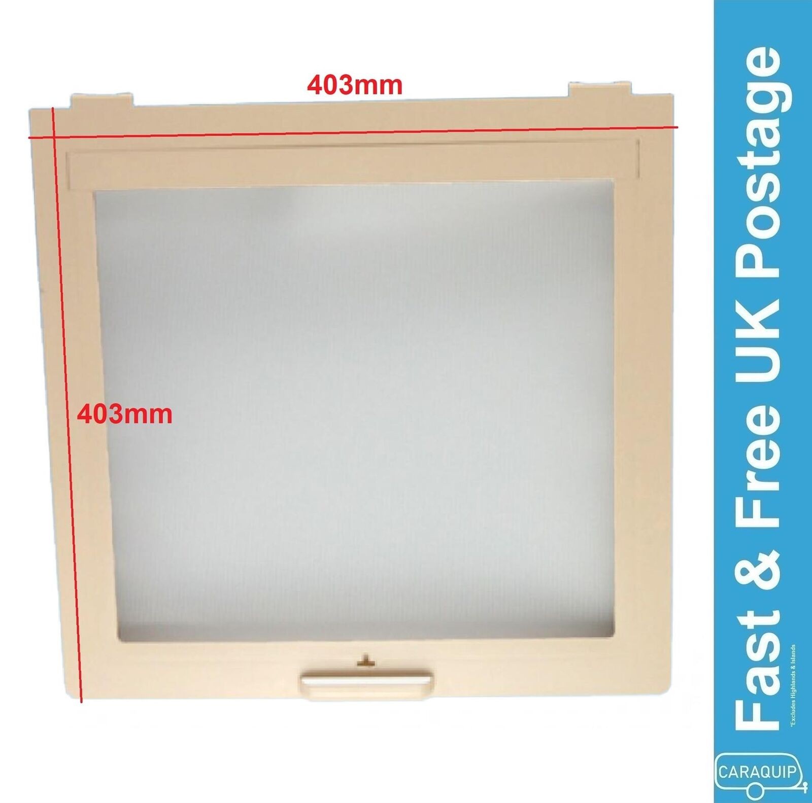 MPK Rooflight Flynet Vent 420 x 430 Skylight Beige Caravan Motorhome Campervan