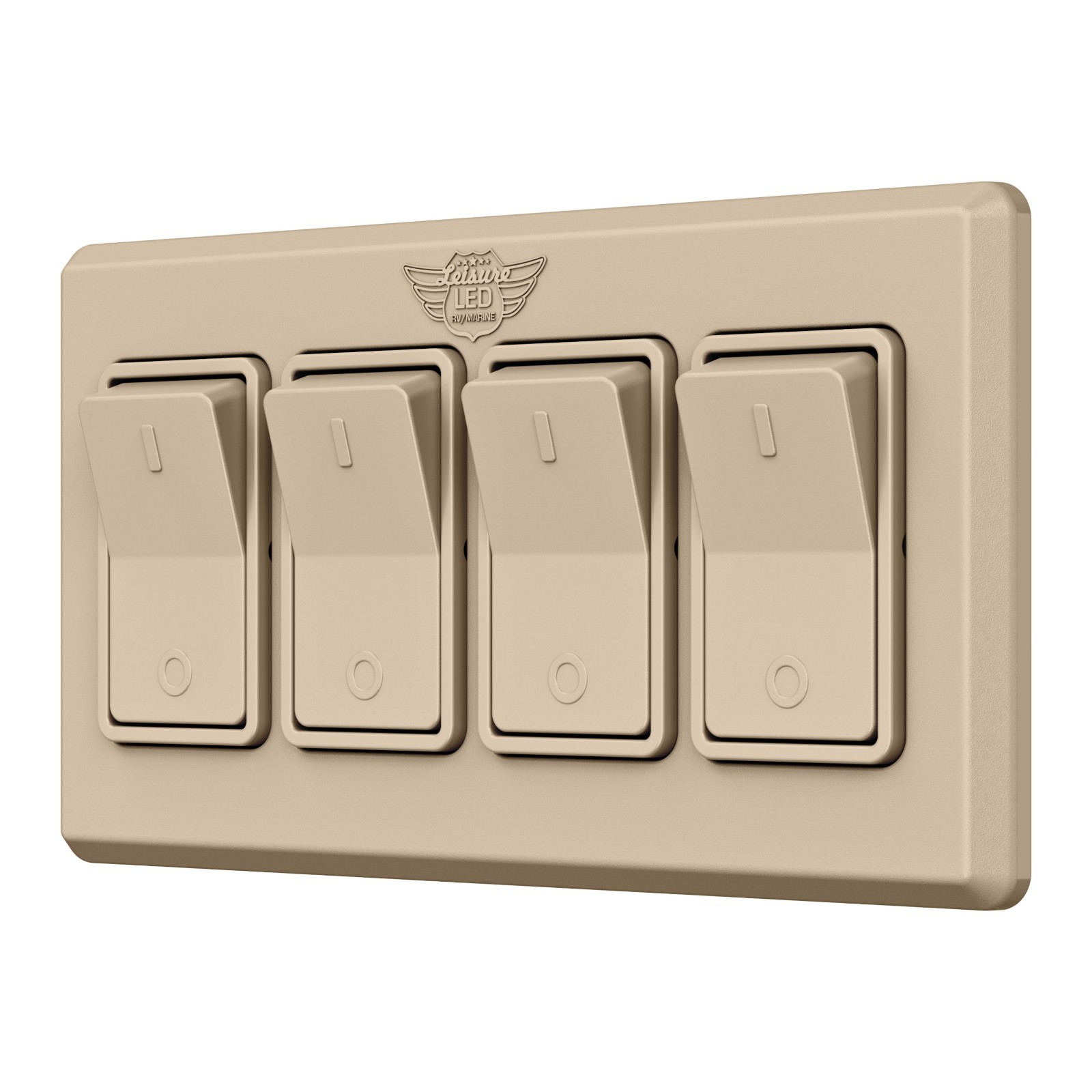 Single 4-Gang On-OFF 12 volt Tan Light Switch – RV Camper Trailer Marine Boat