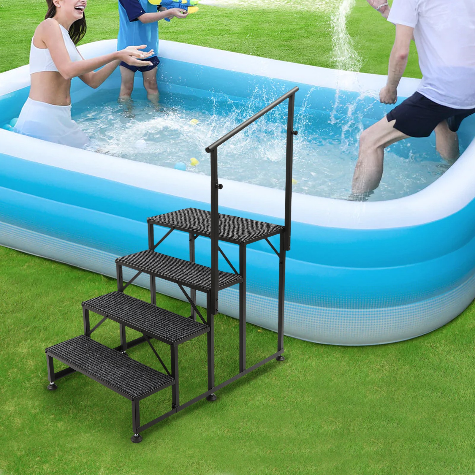 Swimming Pool Ladder Above Ground,Porch Step Stool Home Decor for Travel Trailer
