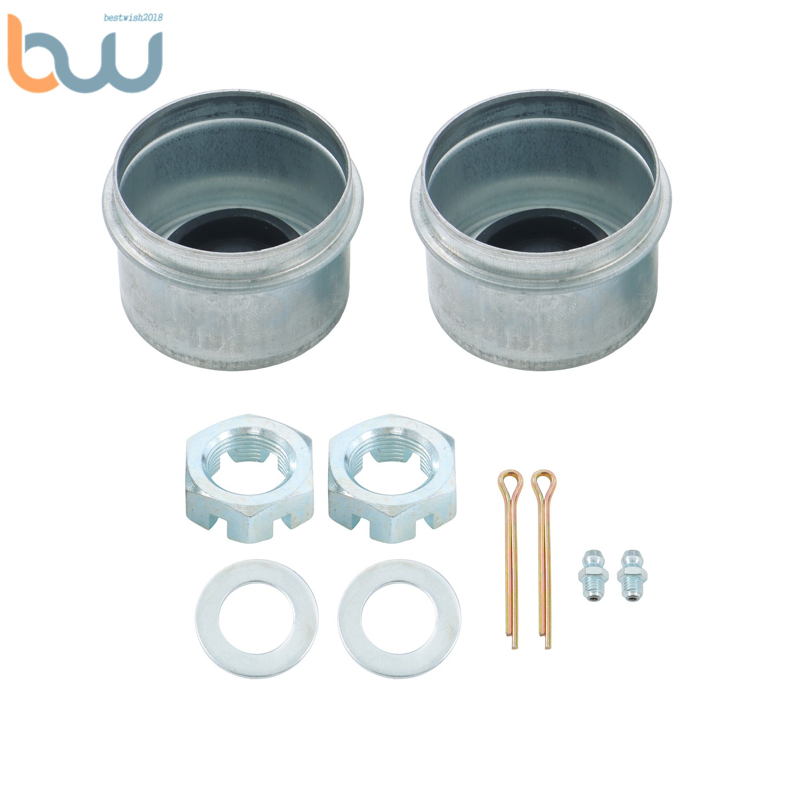 1/2 Packs 5 Lug 4.5″ Bolt Trailer Hub Kit 1.75 Circle #84 Spindle w/Bearing Kit