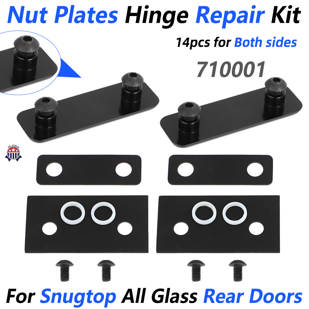 For Snugtop Nut Plates Hinge Repair Kit Rear Glass Doors Camper Shell 14 Pieces