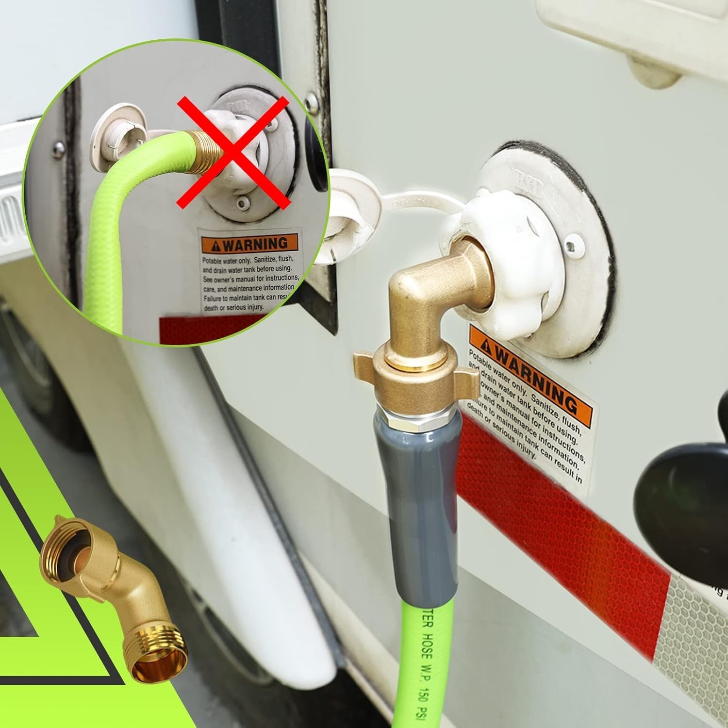 25FT Lead-Free RV Water Hose – Safe Drinking Water with Kink-Resistant Design
