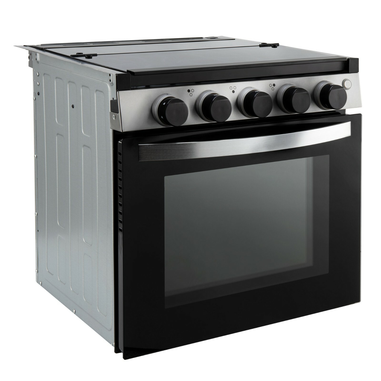 RV Stove Gas Range 21″ Tall Optional Vented Range Hood Black or Silver