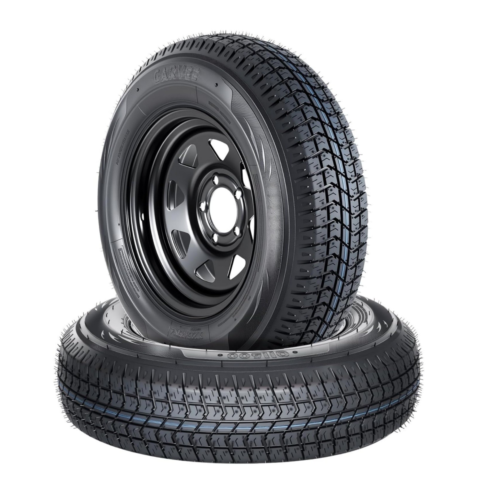 5.30-12 Trailer Tires On Rim Boat Highway 5.3×12 530-12 Load Range C 5 Lug 2Pack