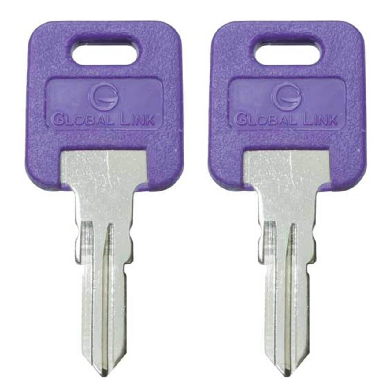 1 Pair (2 keys) Global Link OEM Precut PURPLE Keys RV Trailer Camper Keys G376
