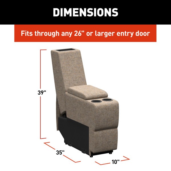 Lippert Components 2024044114 Sofa Center Console 12in Wx 35in Depx 39in H Beige