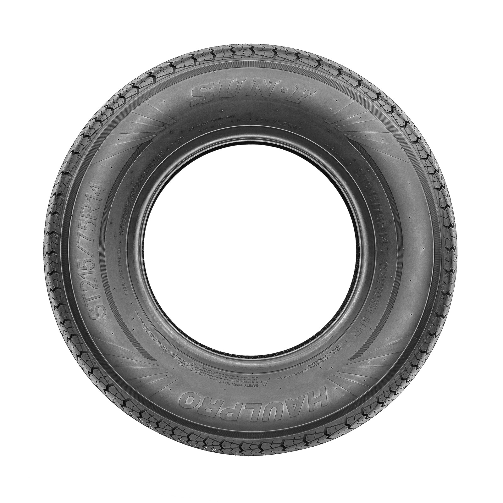 Set of 4 SunF Steel Belted ST 205/75R14 ST Radial Load D 8 Ply Trailer Tires
