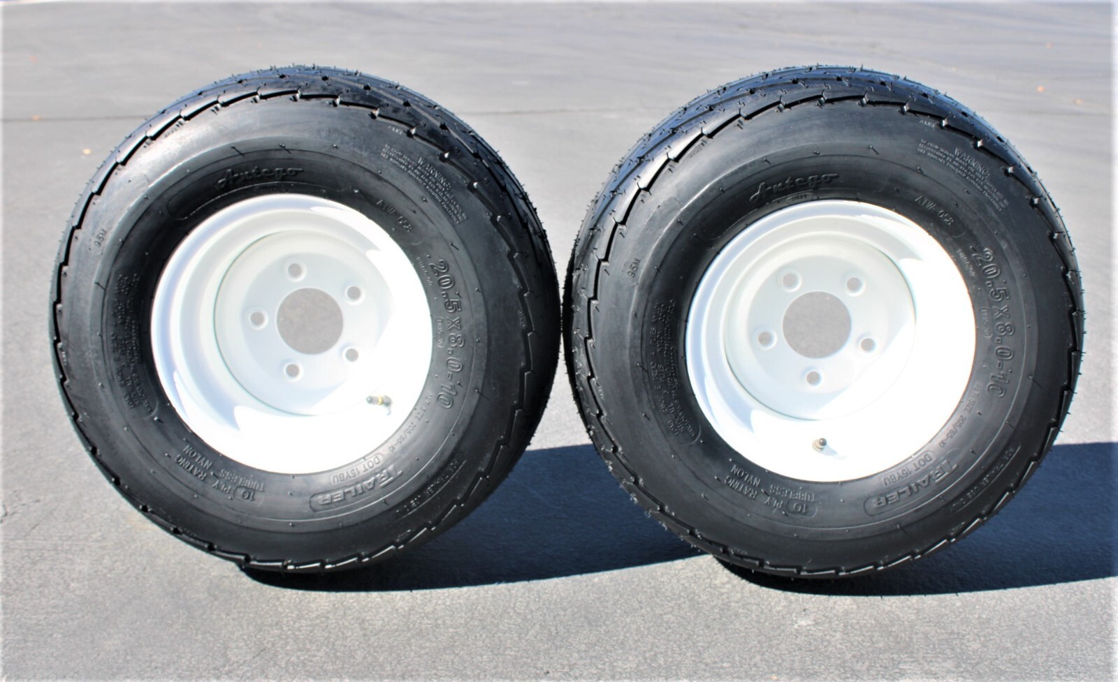 (Set of 2) 205/65-10 20.5×8.0-10 10 ply Load Range E Super Durable Trailer
