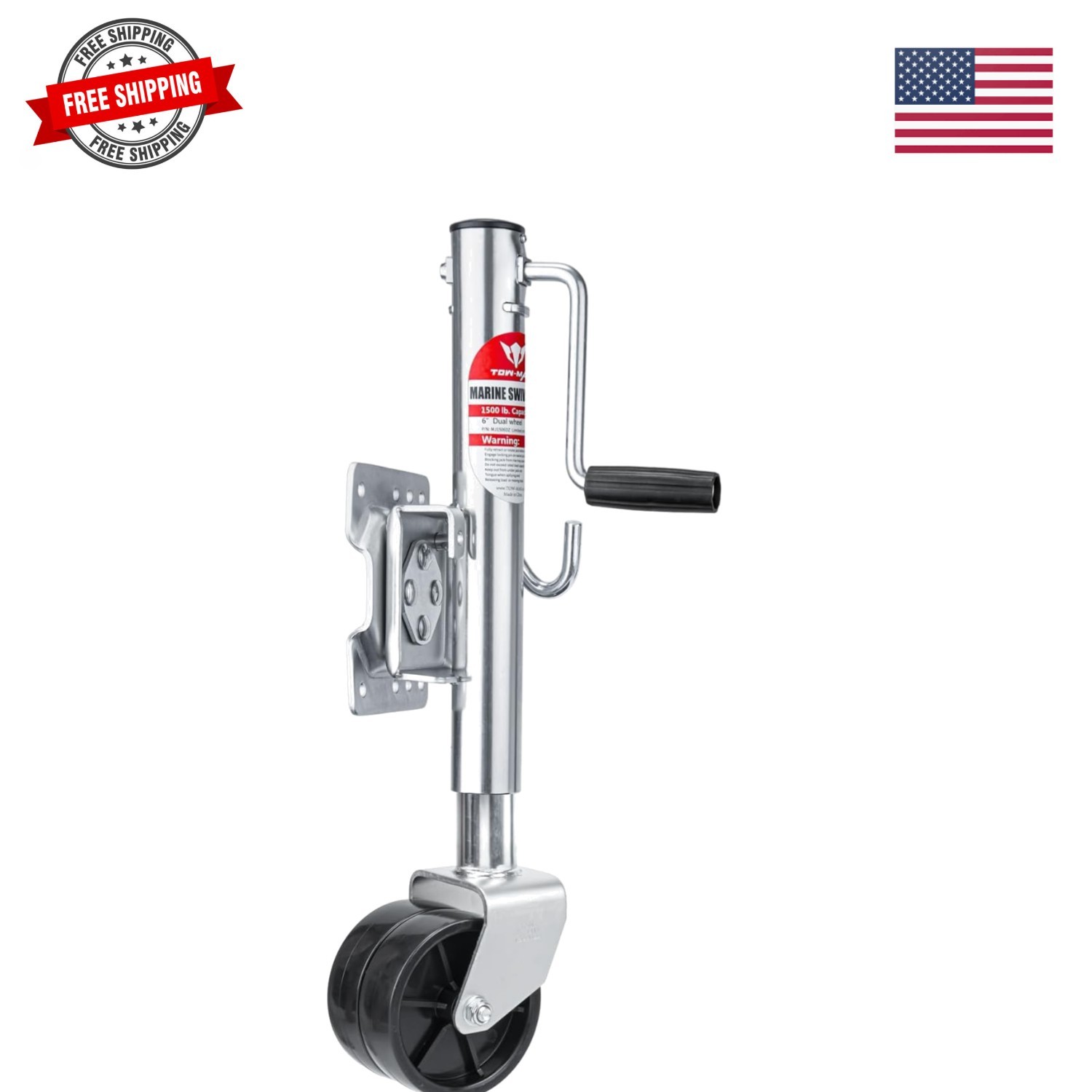 Soaring Trailer 1500lbs Capacity 6-inch Dual Wheels Swivel Handle Trailer Jac…