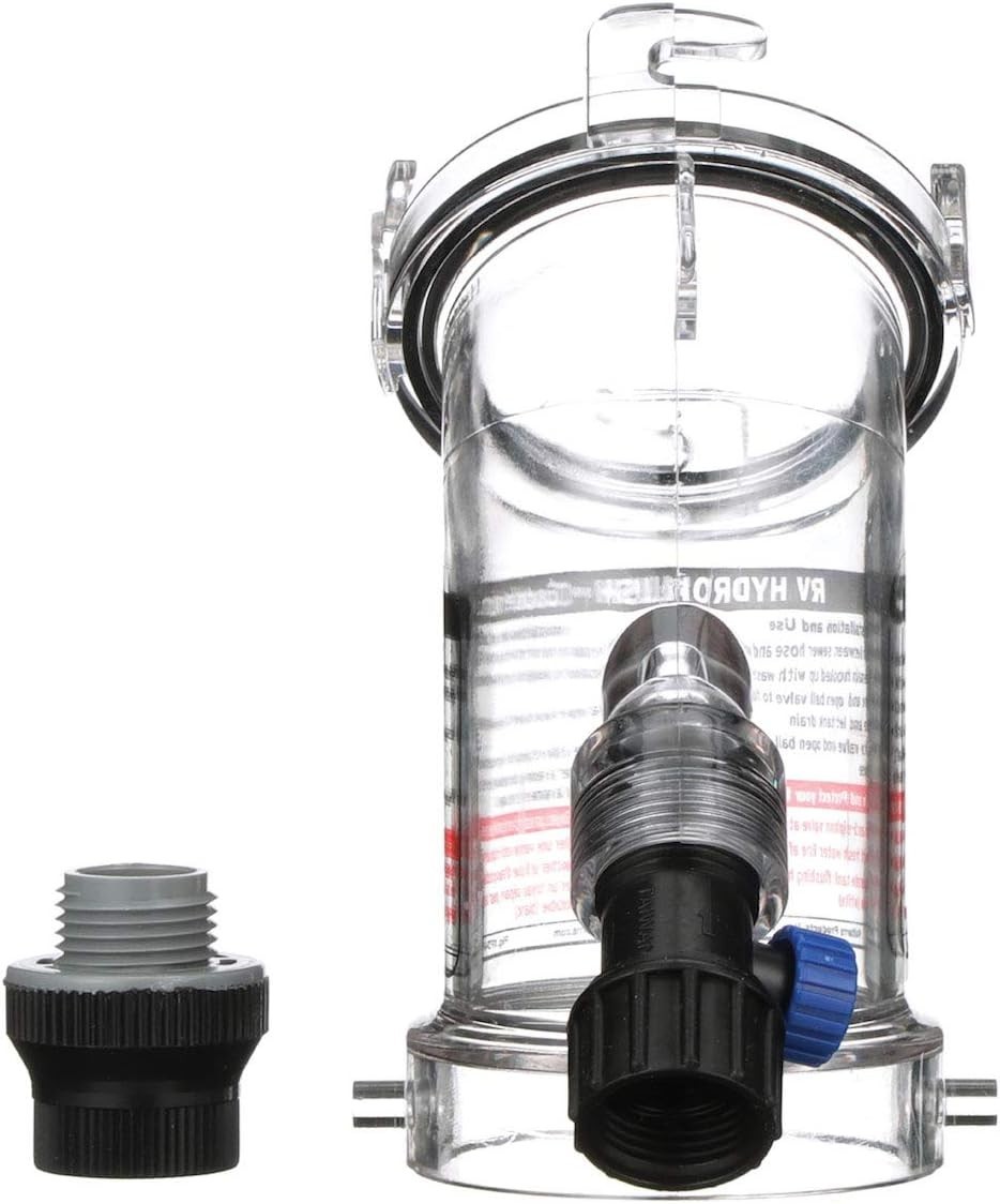 Efficient 45-Degree Hydroflush for RVs with Clear Visibility and Safety Valve