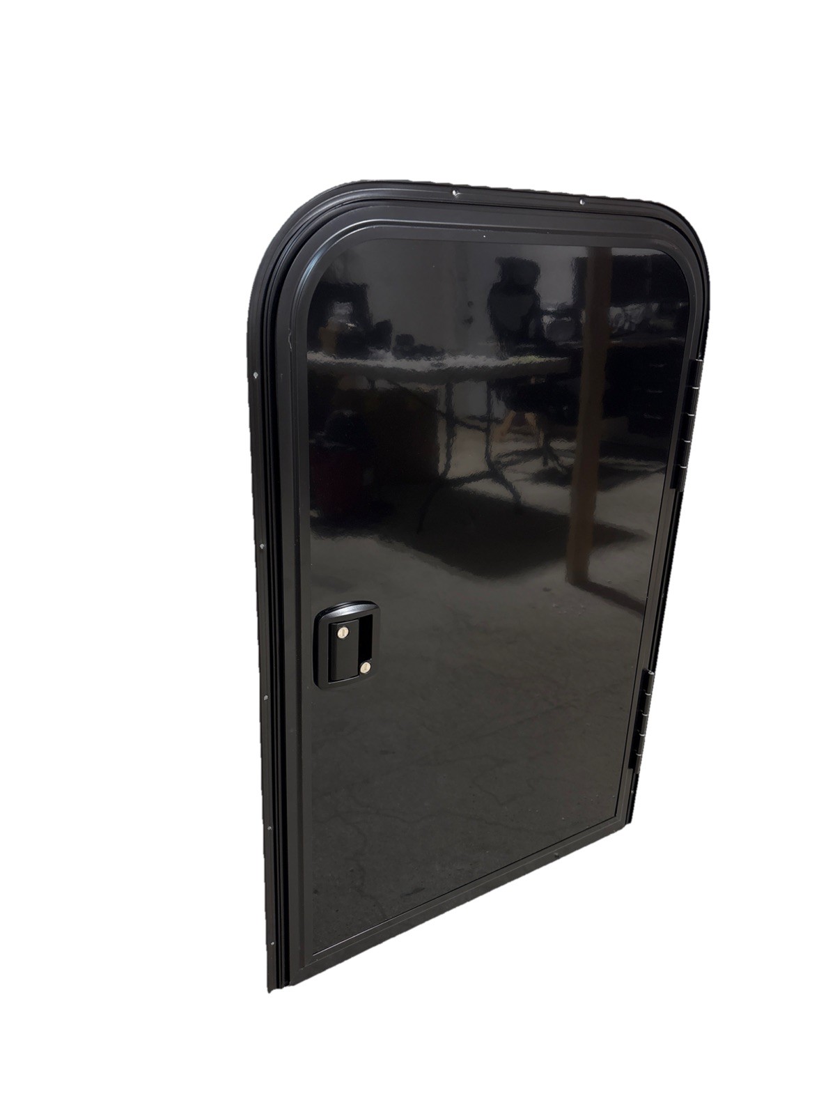 RV Camper Driver Tear Drop Trailer Entry Door Black 26″ x 40″ Entry Door Right