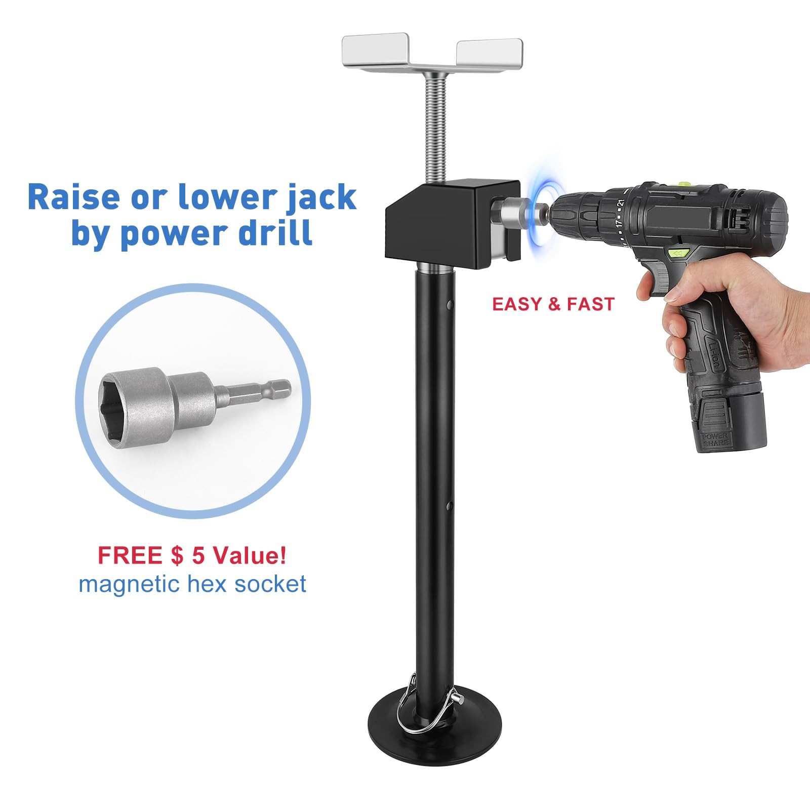 2 x Adj RV Slide Out Supports Stabilizer Jacks Camper Stabilizer Jack 5000Lbs
